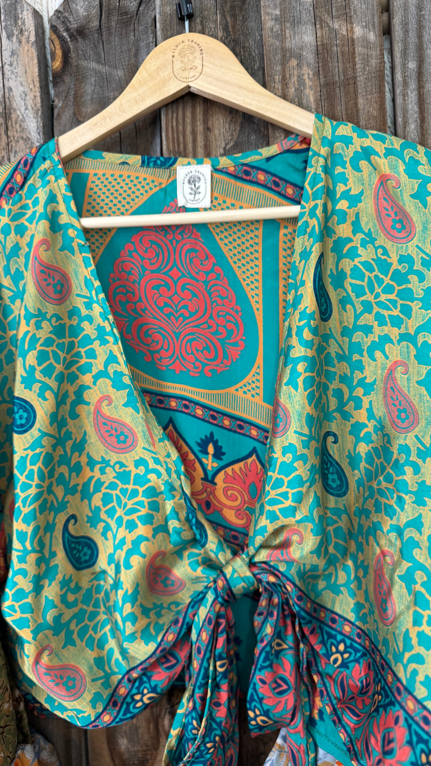 Thunderstruck ⚡ Silk Wrap Tie Top 010