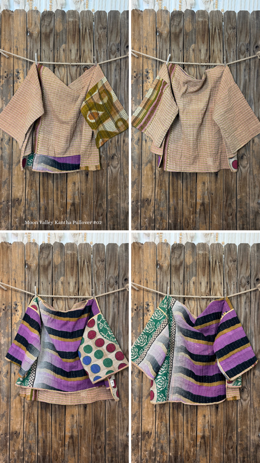 Moon Valley Kantha Pullover Top - 002