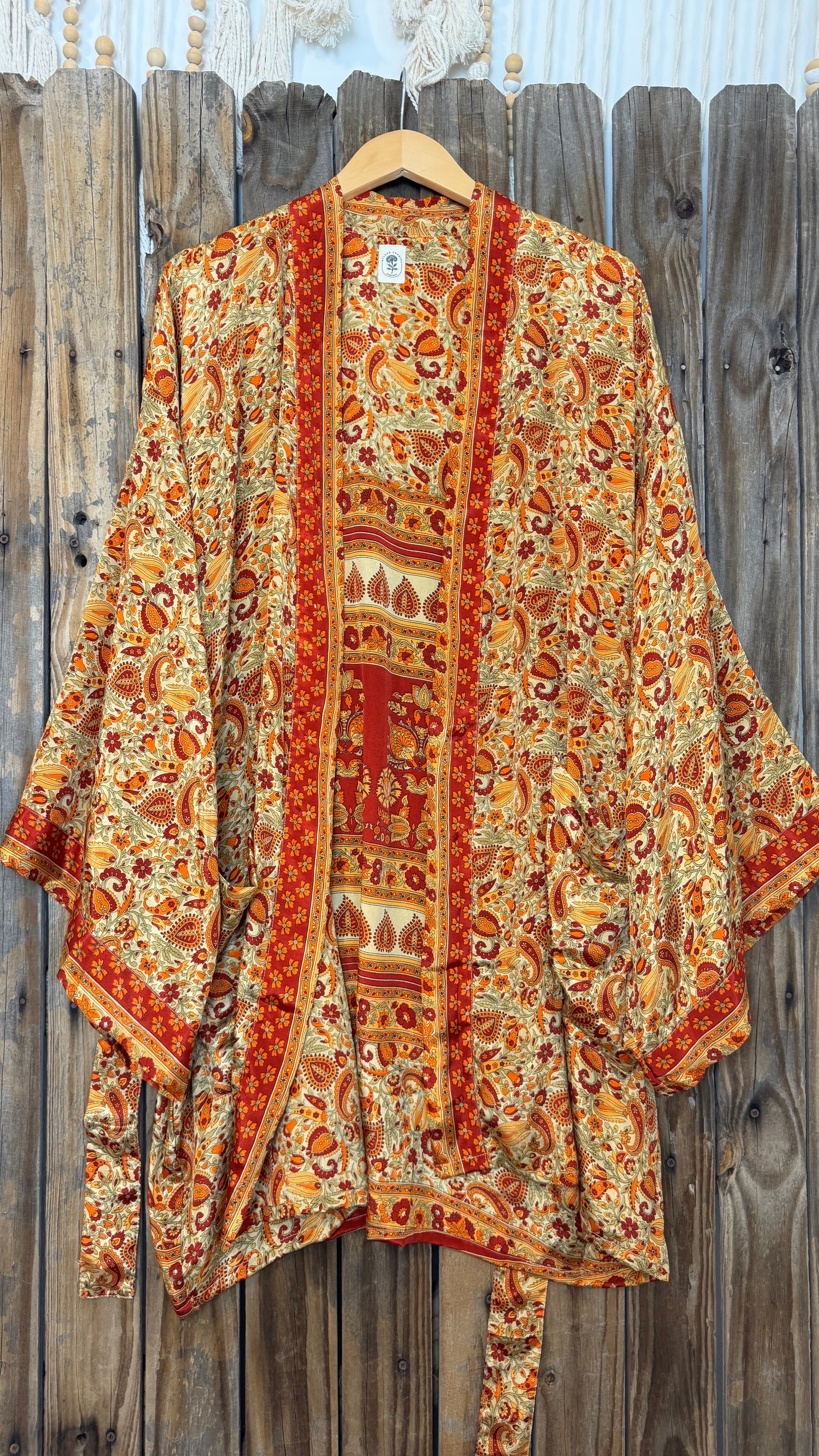 Creosote Sari Silk Kimono 003