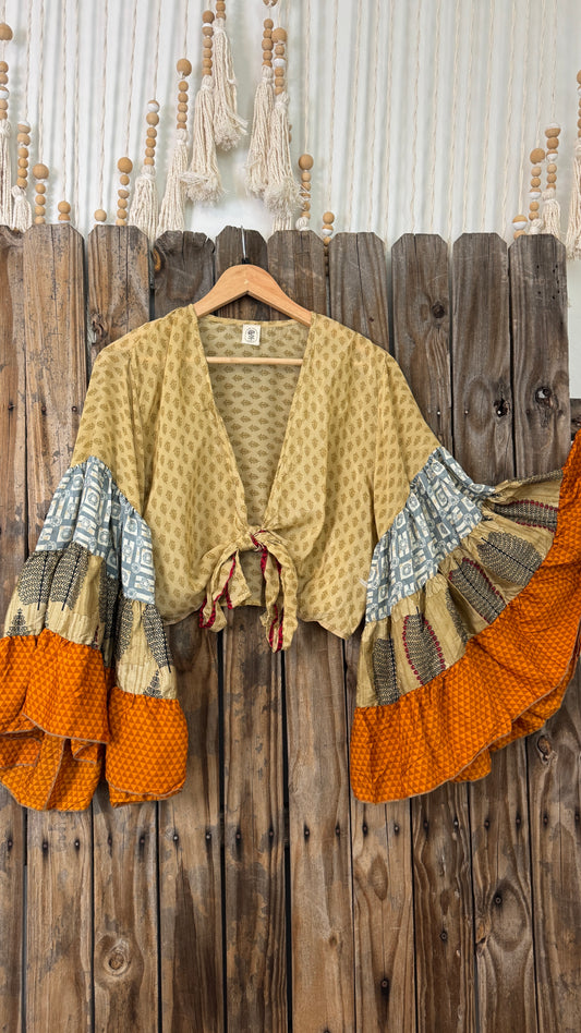 Thunderstruck ⚡ Silk Wrap Tie Top 007