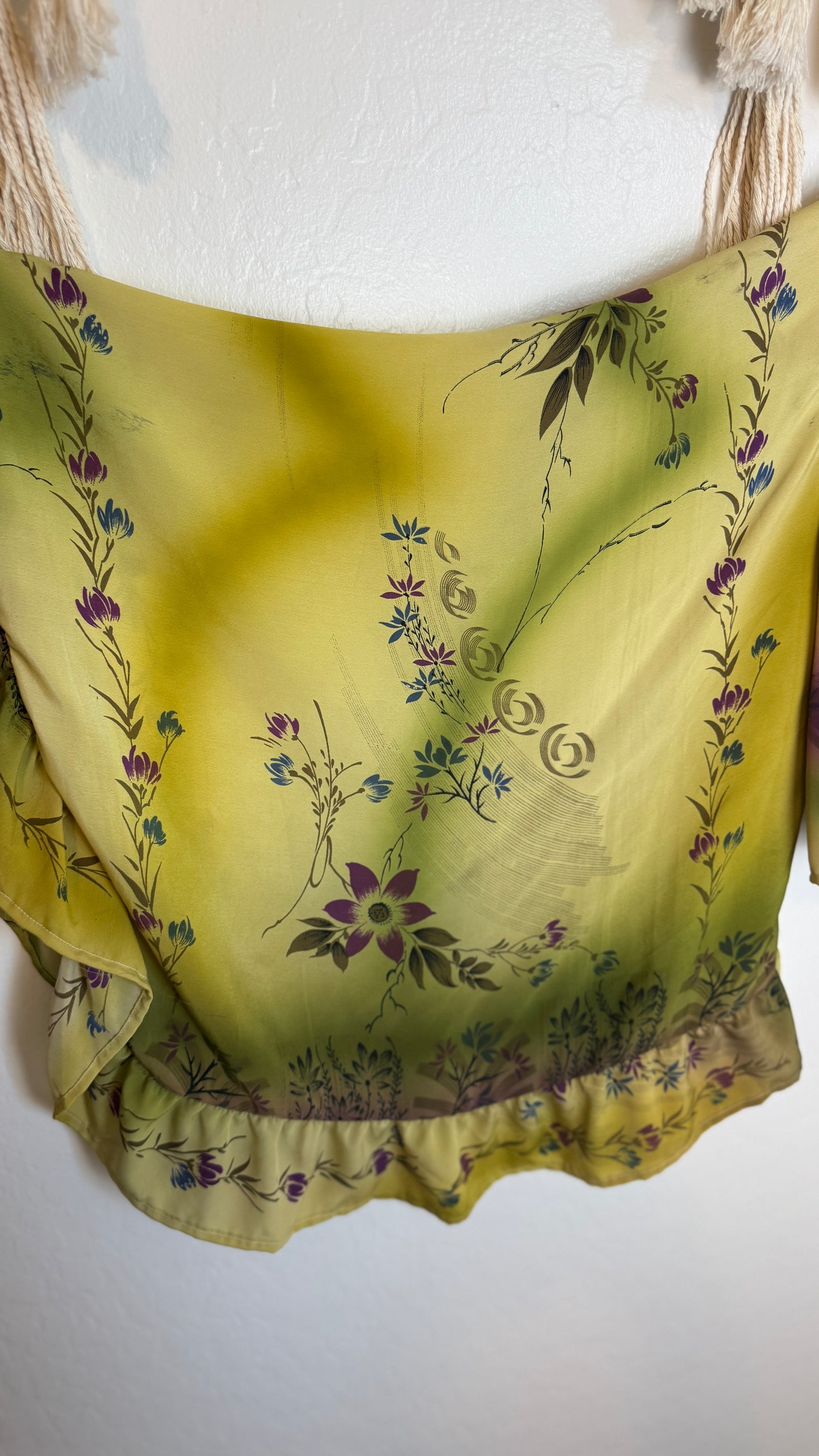 Bell Sleeve Silk Wrap Tie Top 016