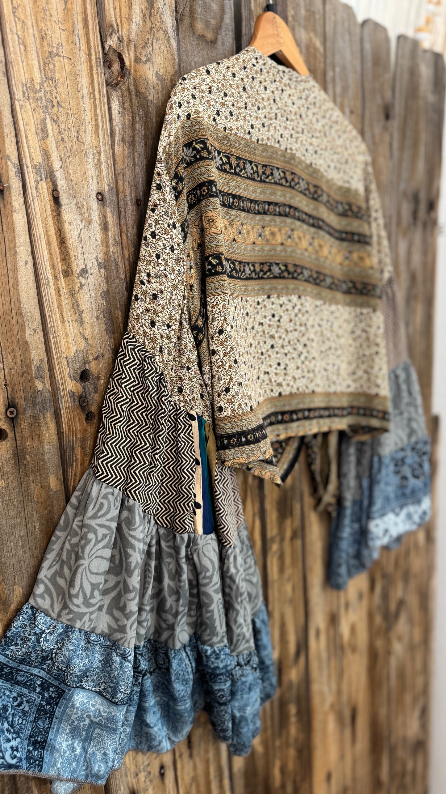 Thunderstruck ⚡ Silk Wrap Tie Top 019