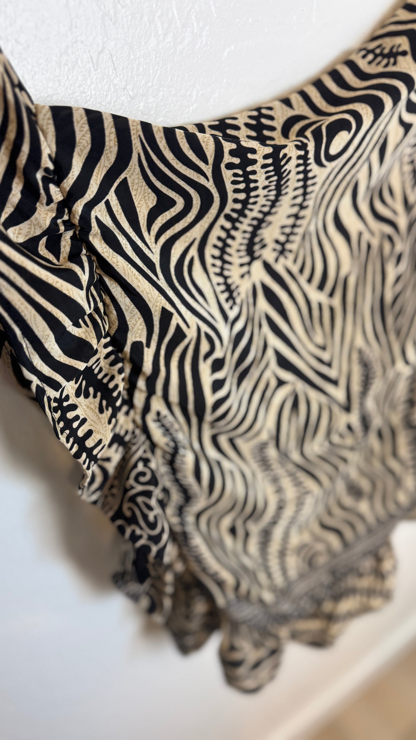 Bell Sleeve Silk Wrap Tie Top 001