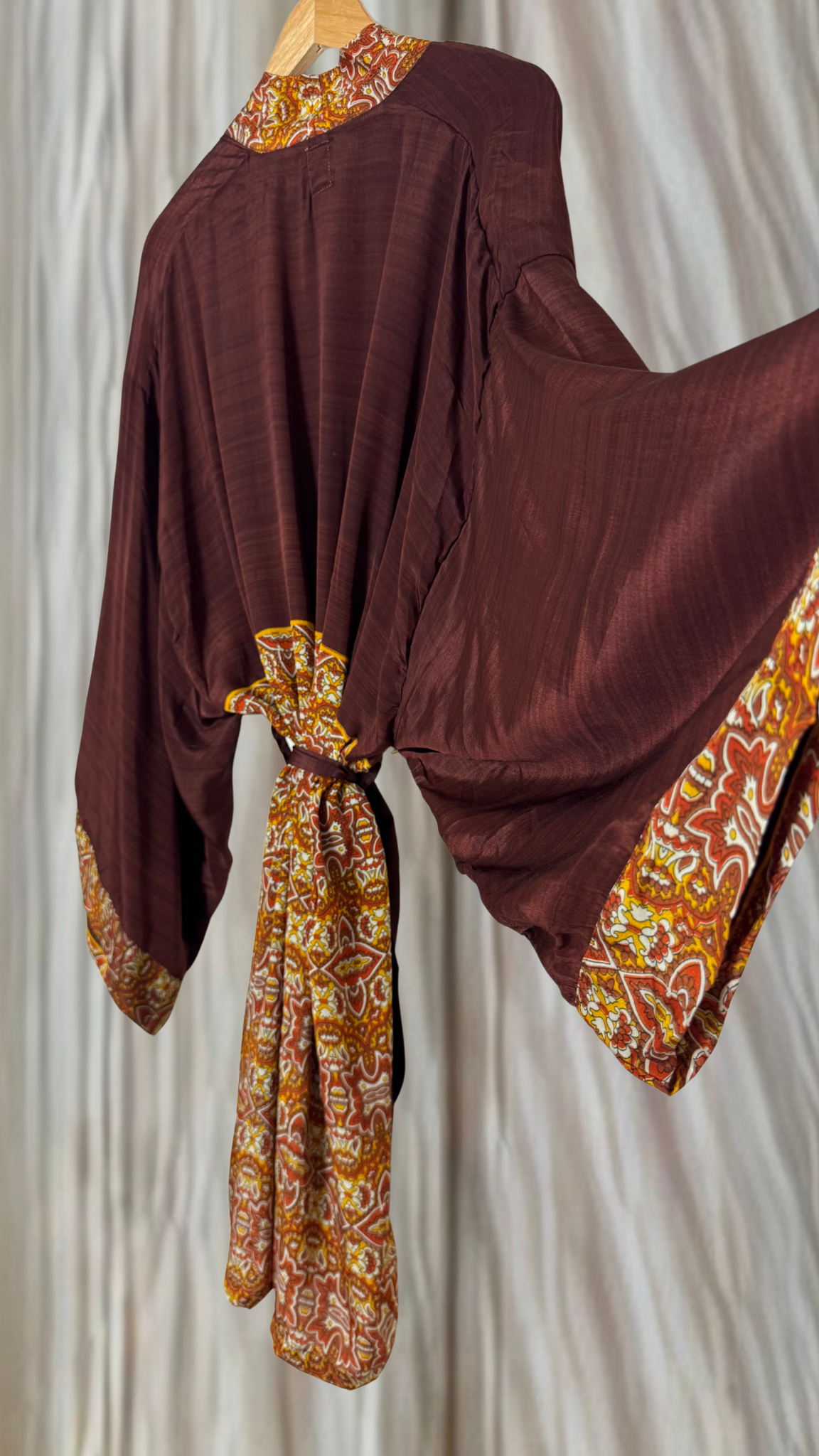 Creosote Sari Silk Kimono 028