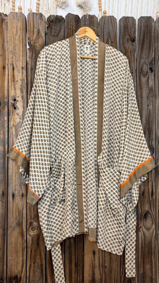 Creosote Sari Silk Kimono 009