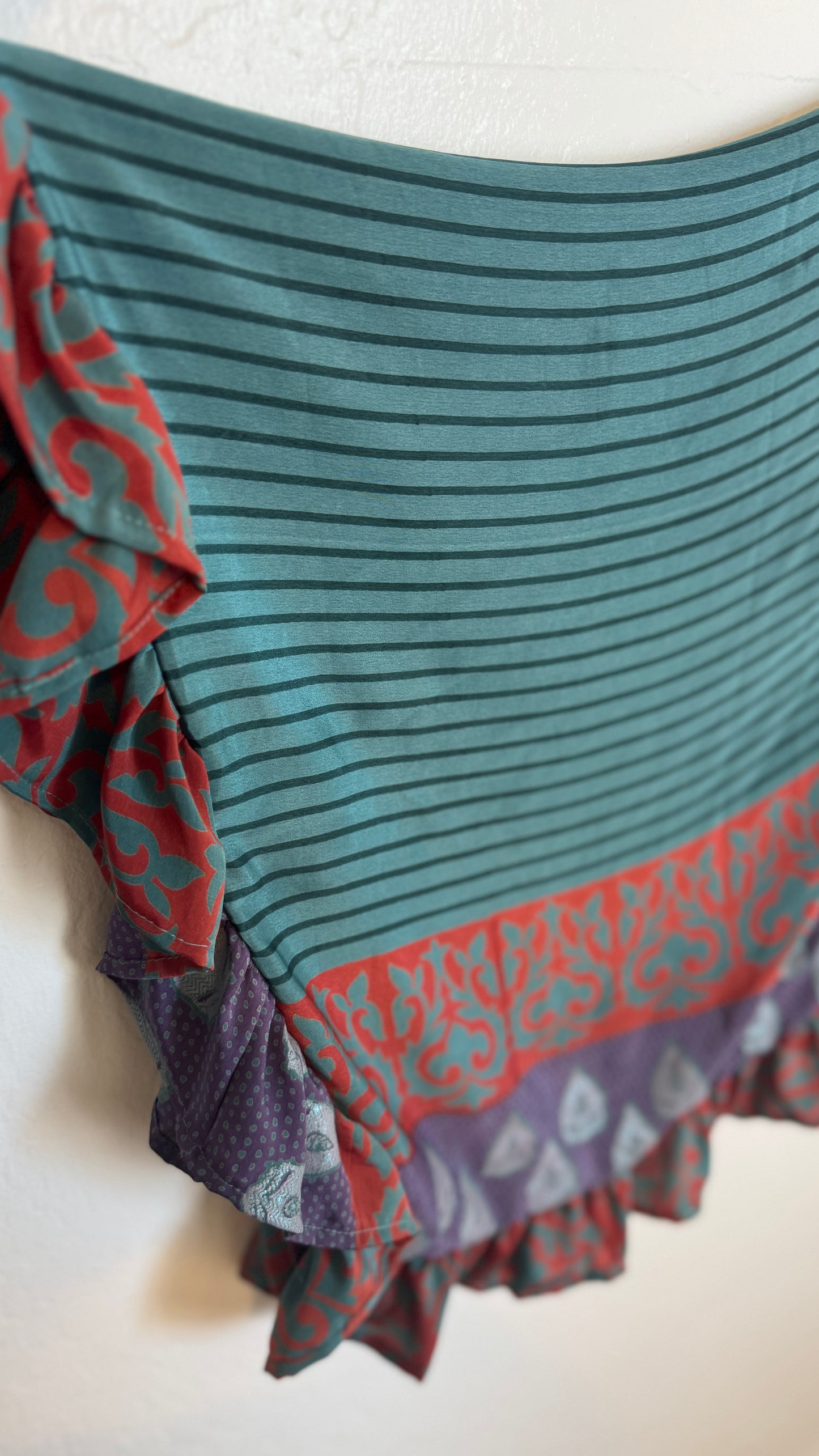 Bell Sleeve Silk Wrap Tie Top 020