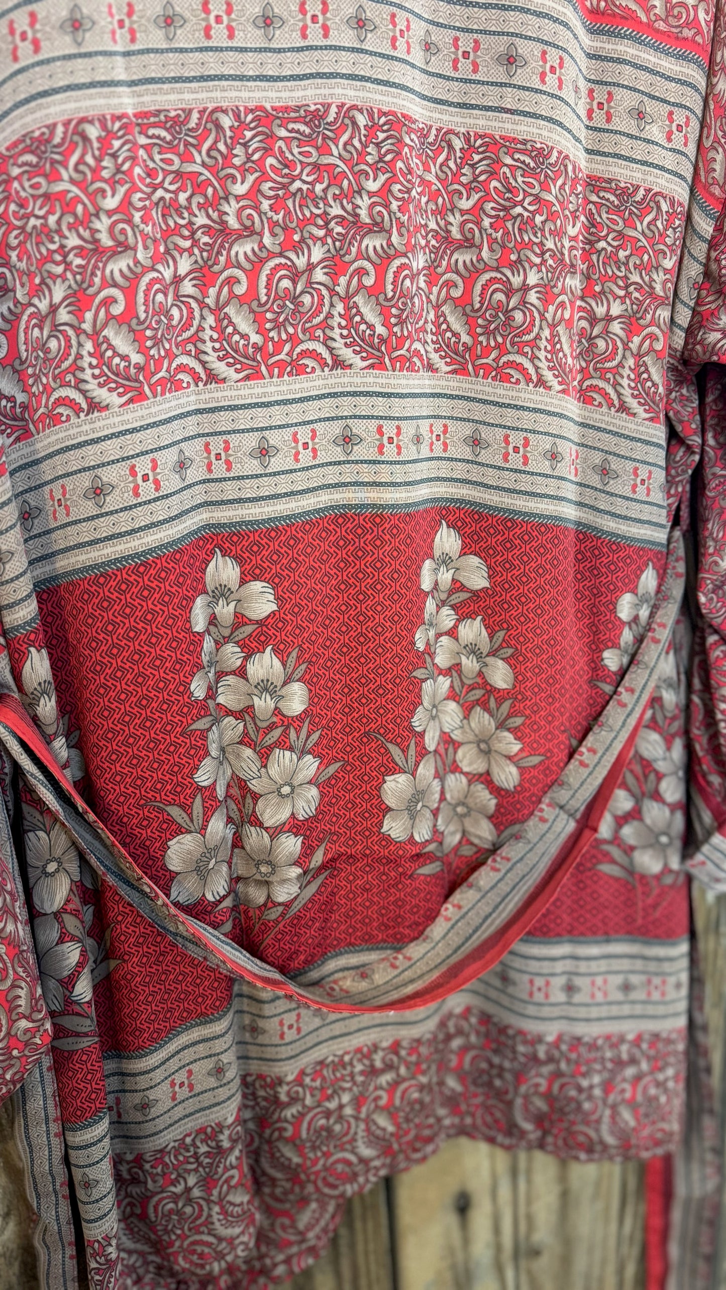 Creosote Sari Silk Kimono 001