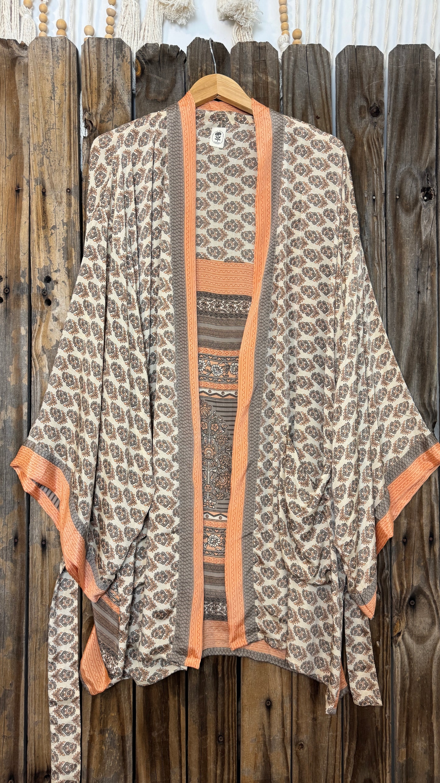 Creosote Sari Silk Kimono 005
