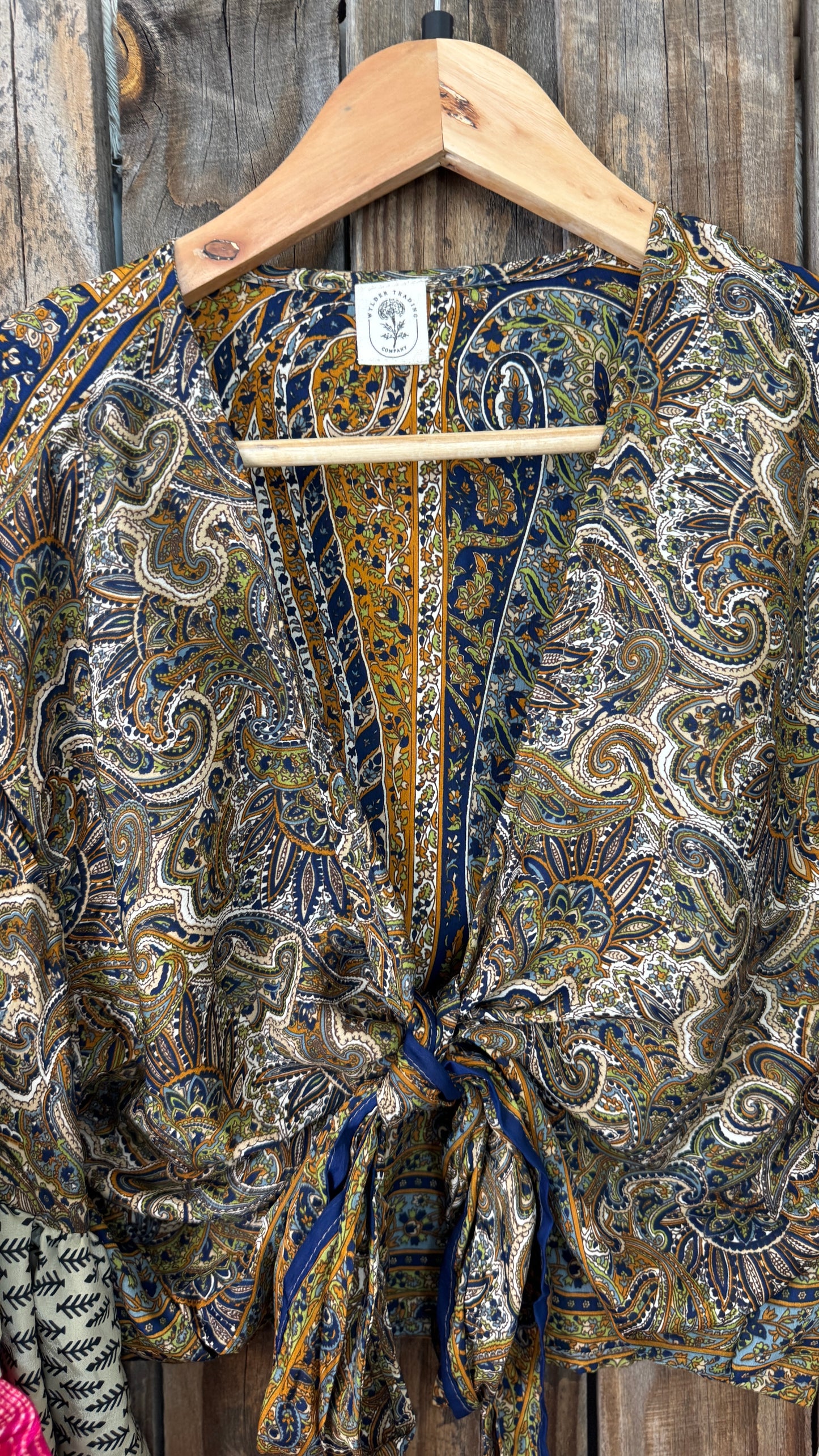 Thunderstruck ⚡ Silk Wrap Tie Top 020