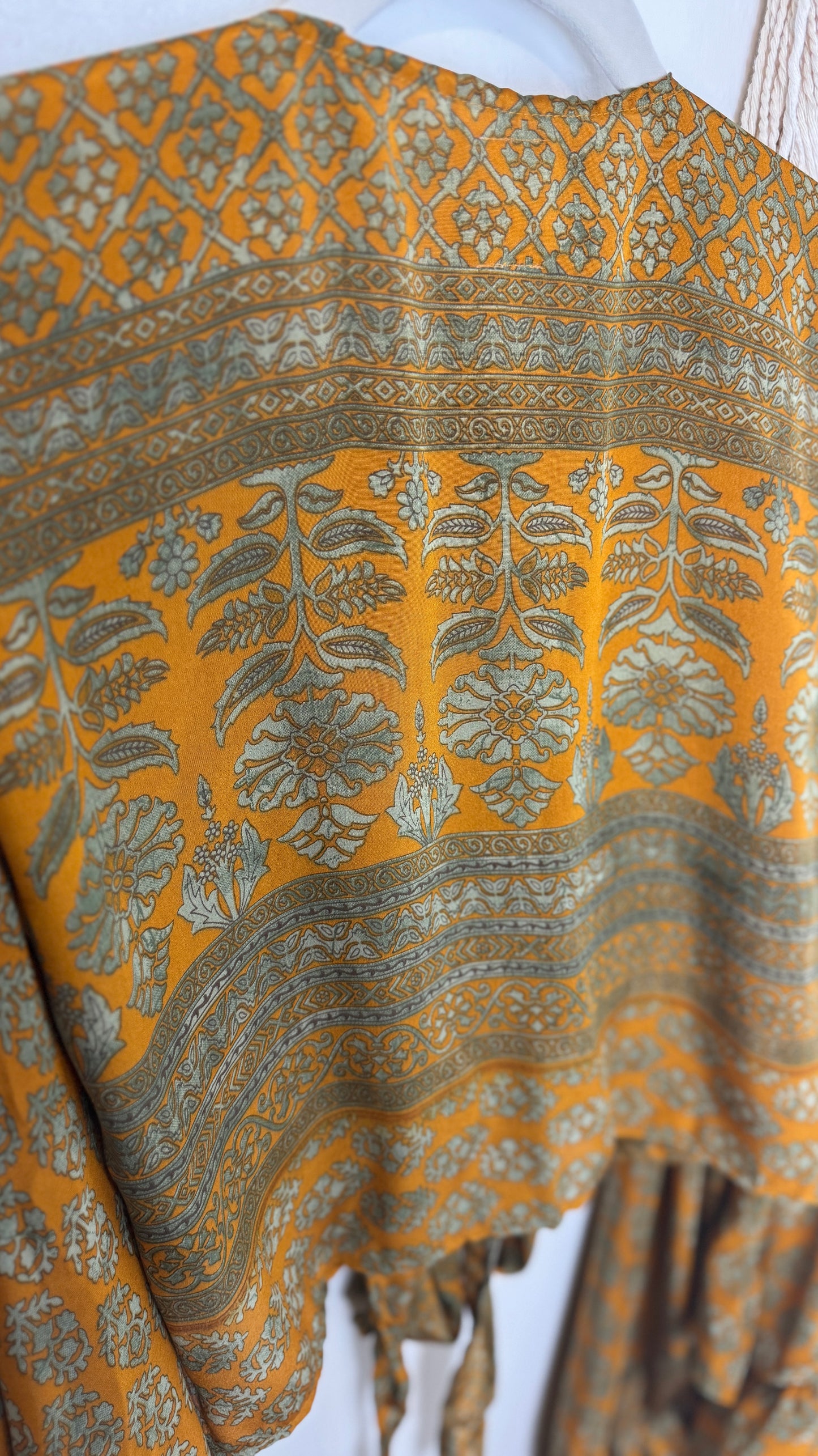 Bell Sleeve Silk Wrap Tie Top 013