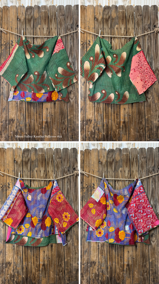 Moon Valley Kantha Pullover Top - 022