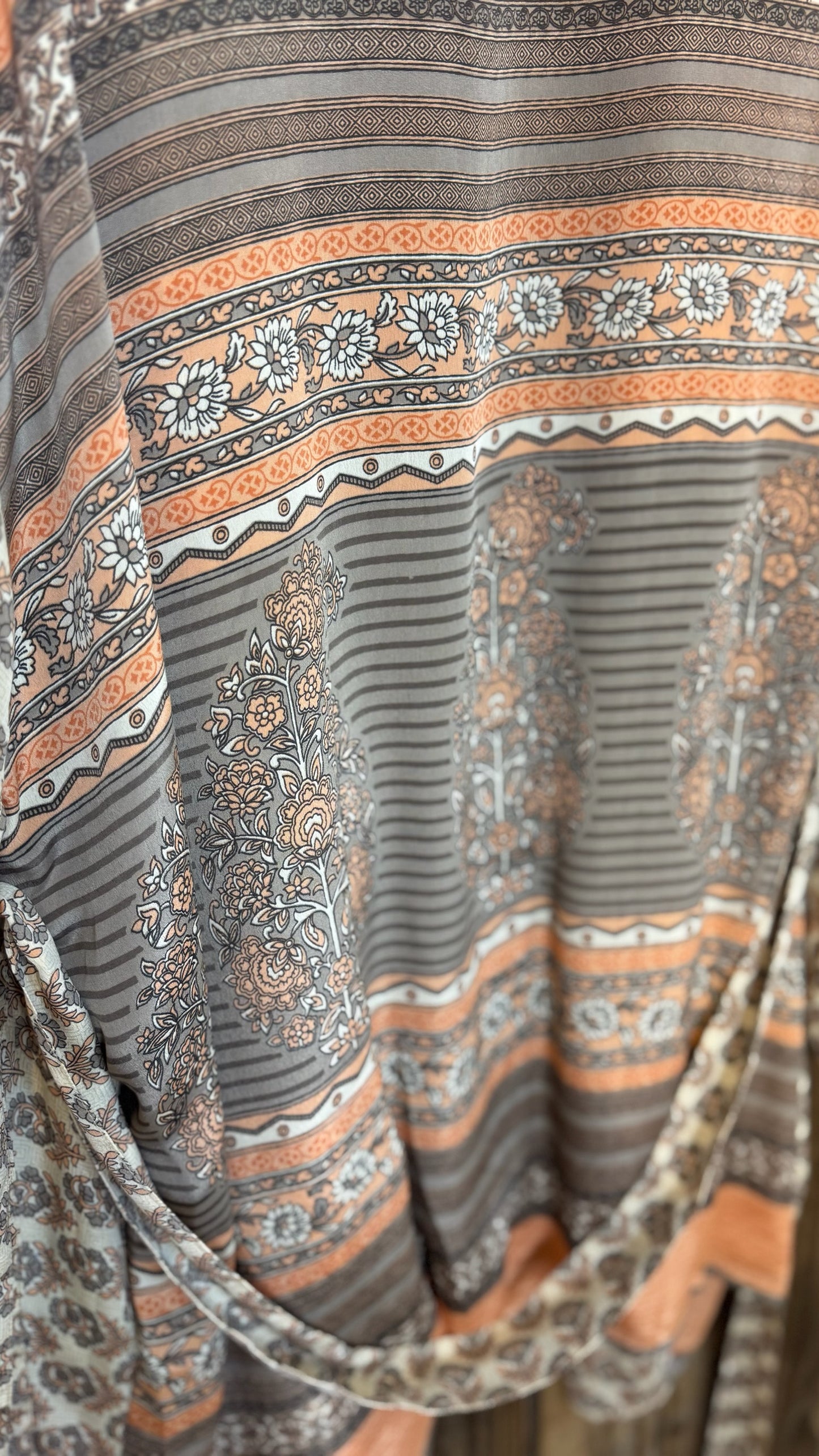 Creosote Sari Silk Kimono 005