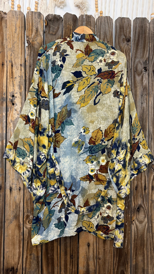 Creosote Sari Silk Kimono 012