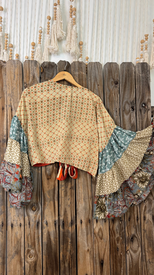 Thunderstruck ⚡ Silk Wrap Tie Top 006