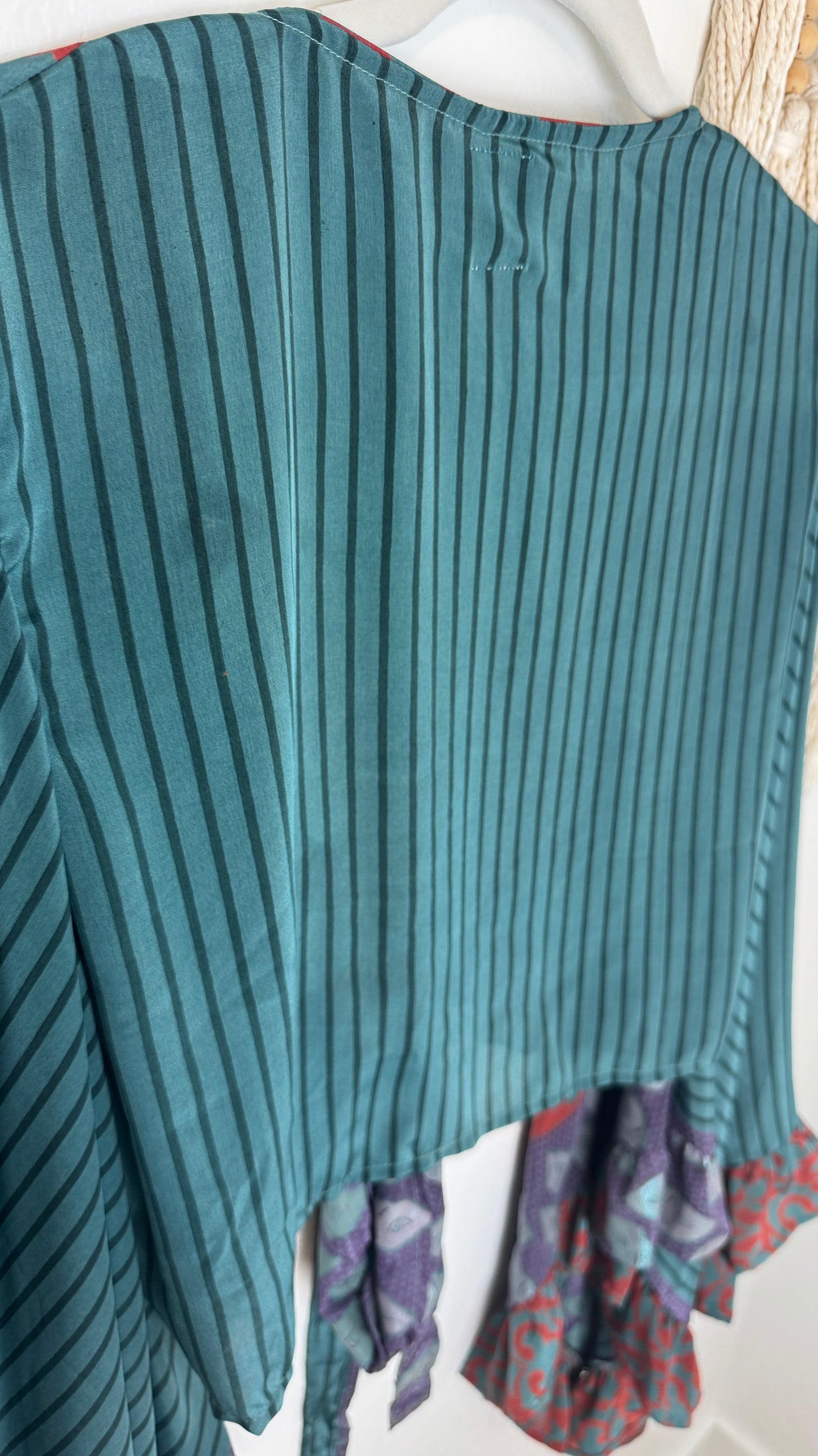 Bell Sleeve Silk Wrap Tie Top 020