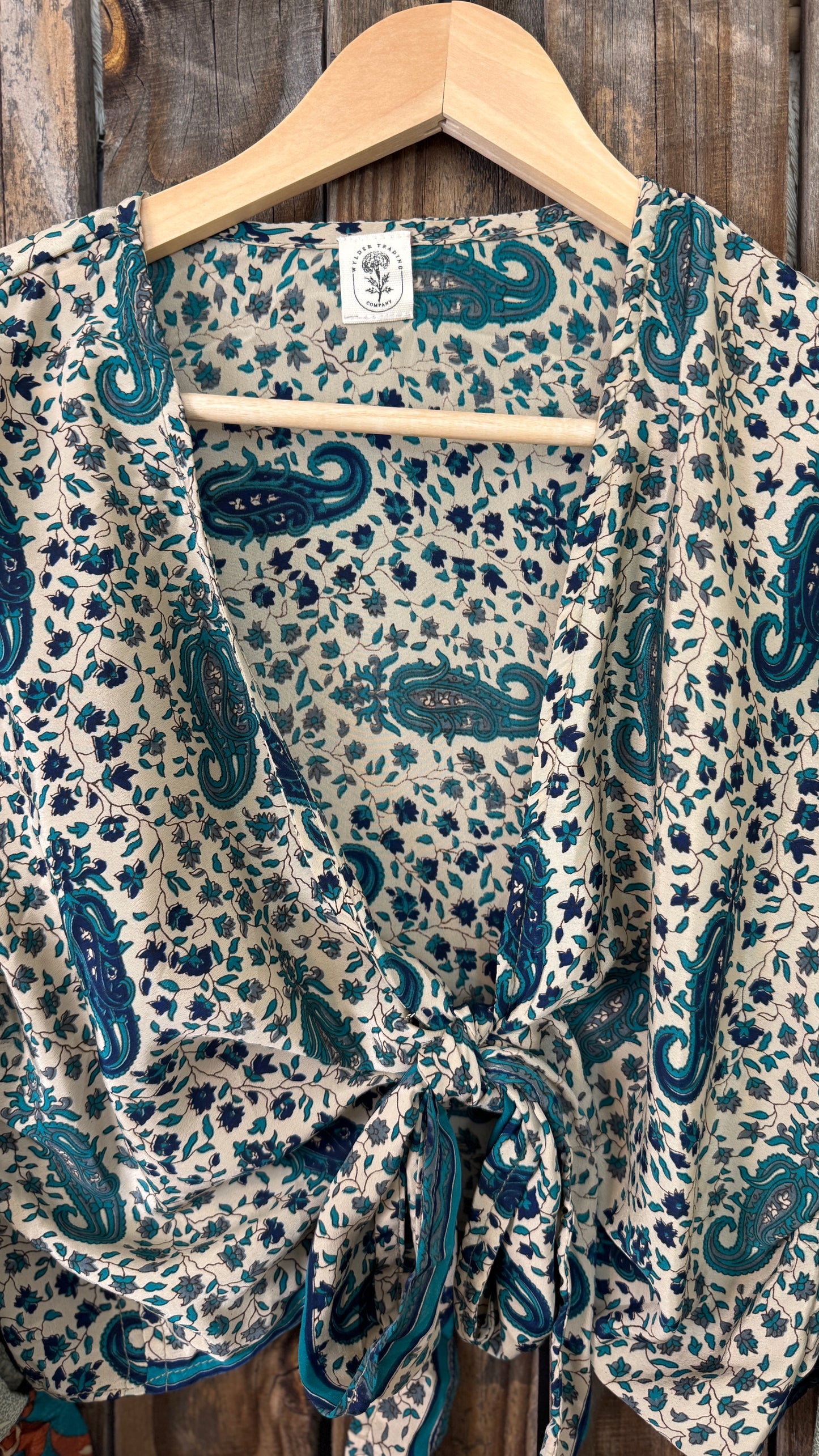 Thunderstruck ⚡ Silk Wrap Tie Top 016