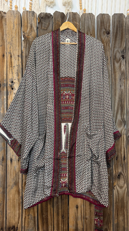 Creosote Sari Silk Kimono 021