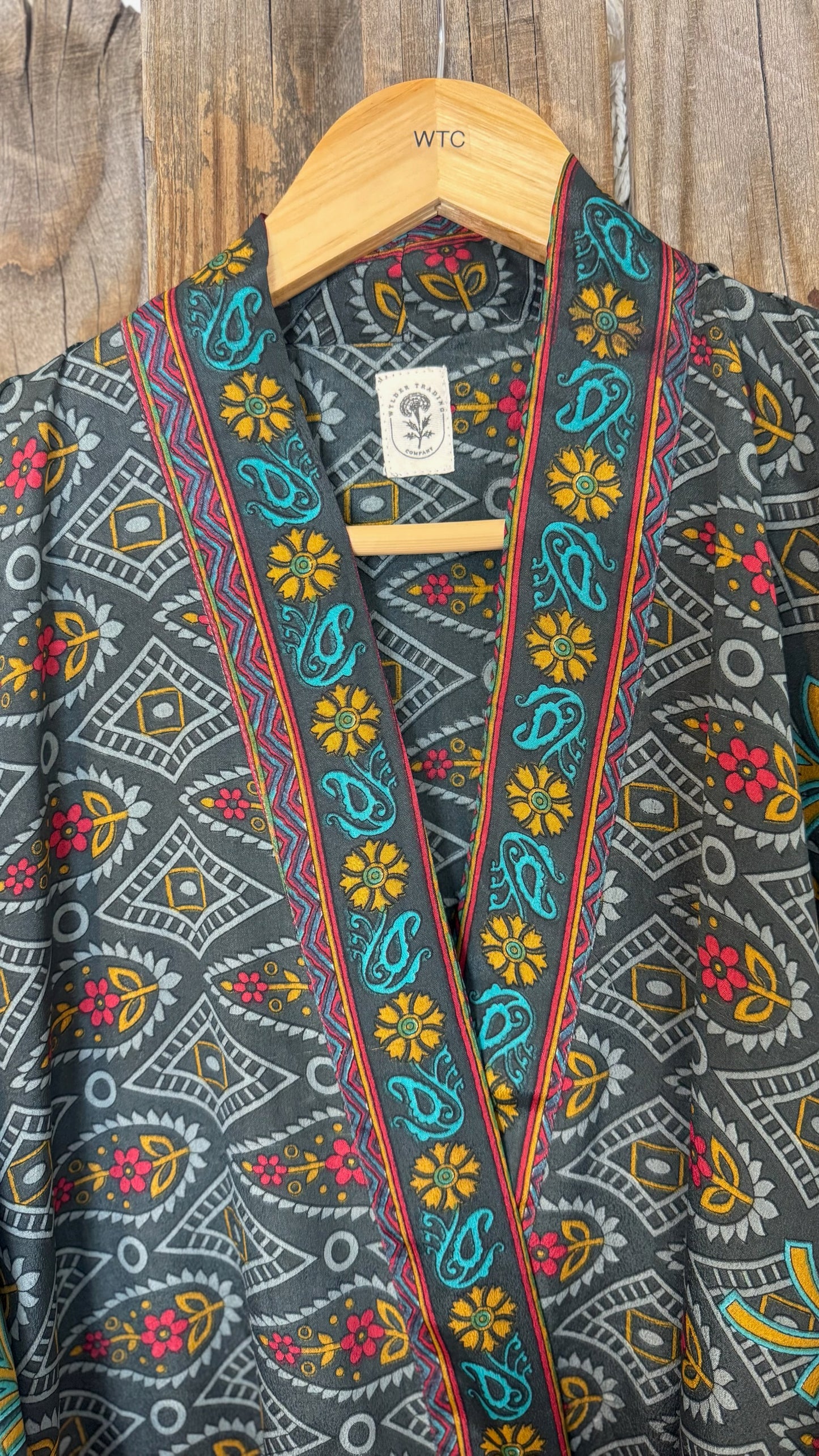 Creosote Sari Silk Kimono 014