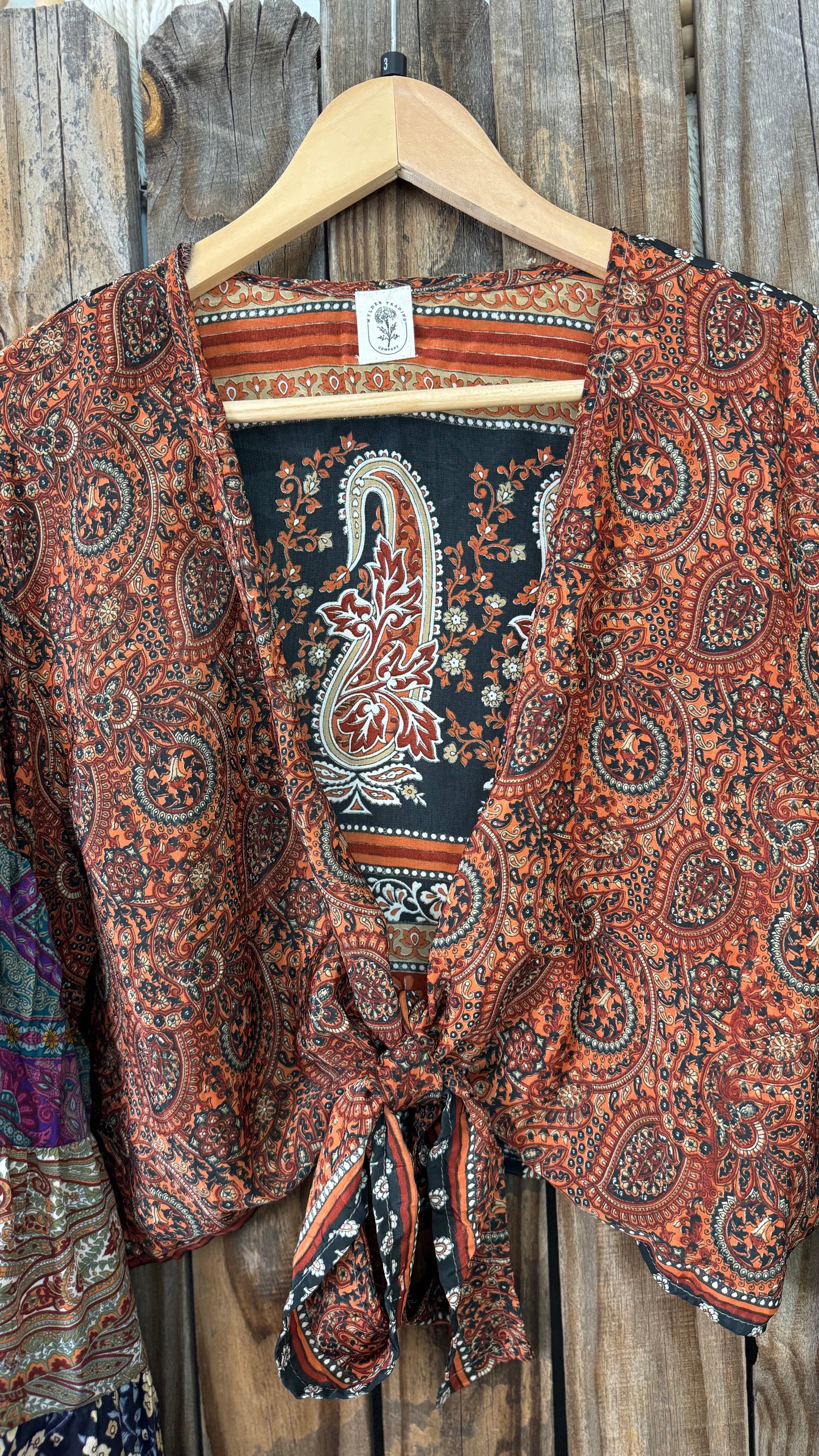 Thunderstruck ⚡ Silk Wrap Tie Top 003