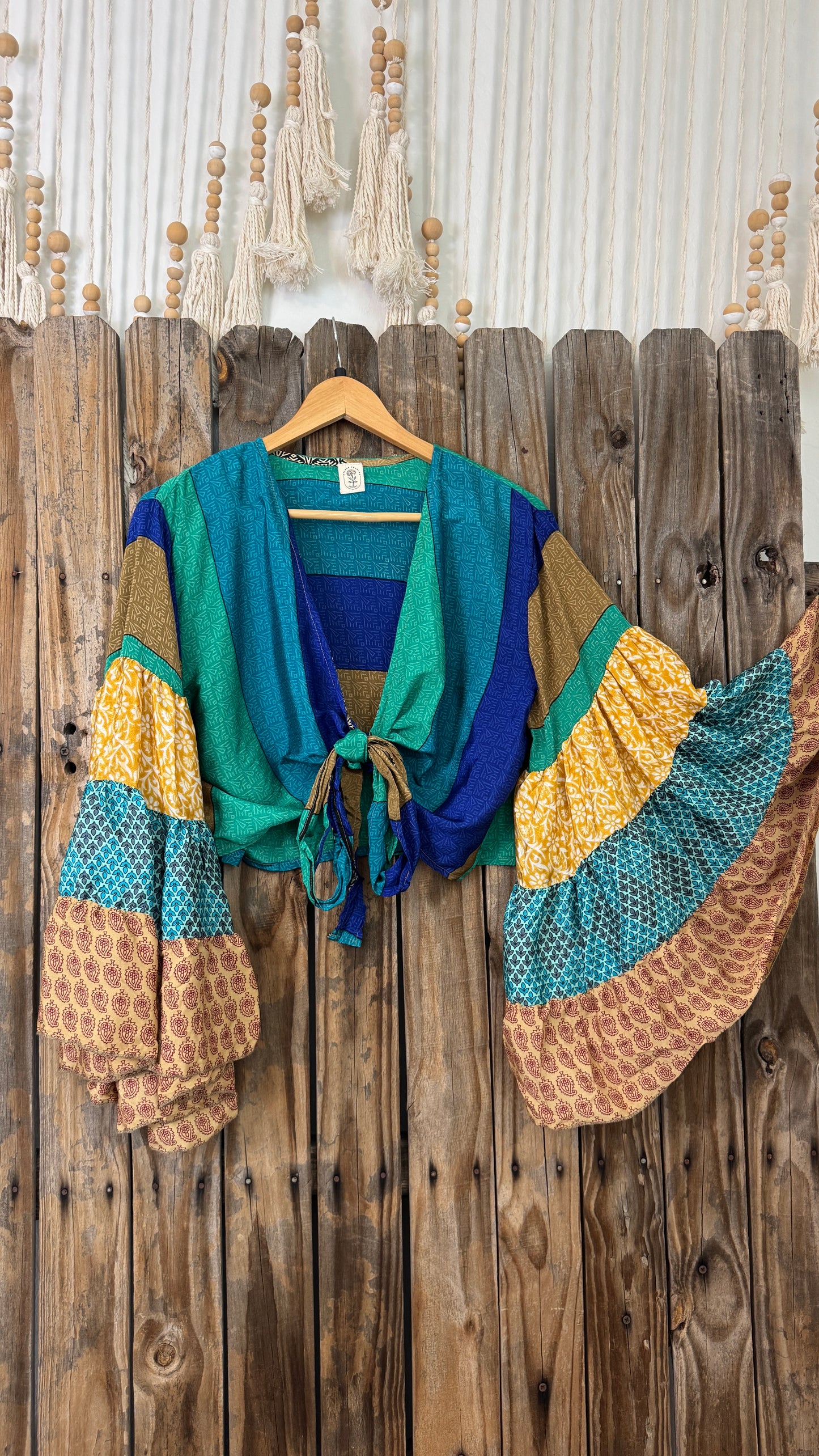 Thunderstruck ⚡ Silk Wrap Tie Top 011