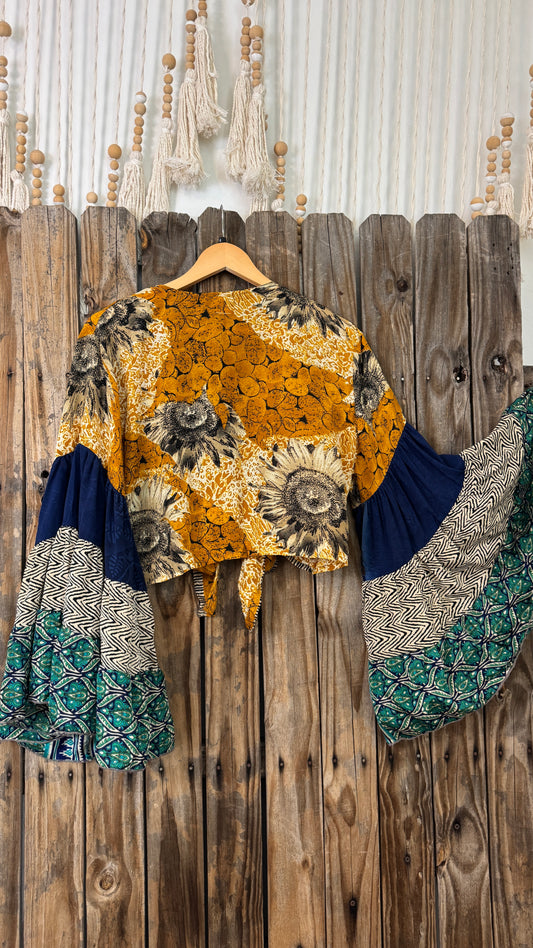 Thunderstruck ⚡ Silk Wrap Tie Top 018