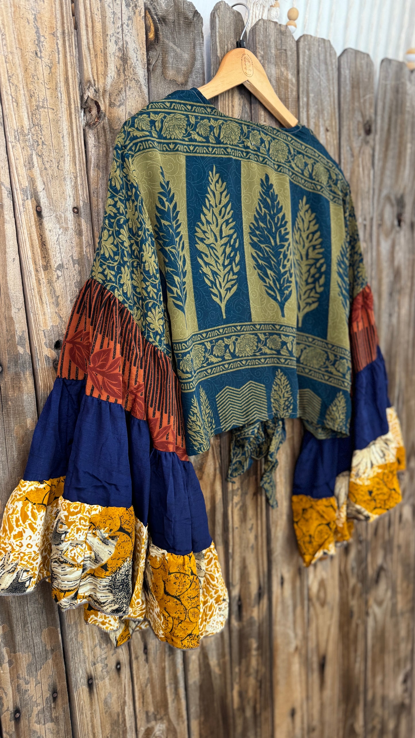 Thunderstruck ⚡ Silk Wrap Tie Top 017