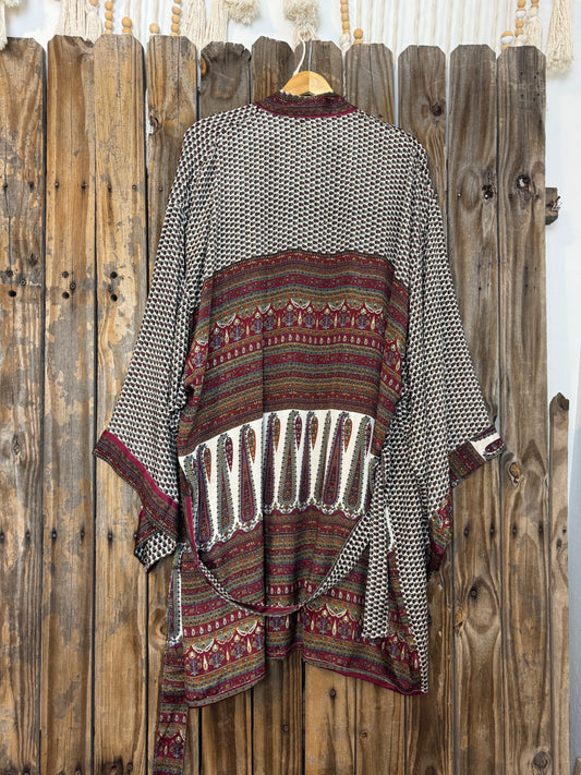 Creosote Sari Silk Kimono 021