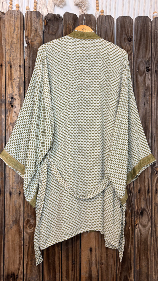 Creosote Sari Silk Kimono 010