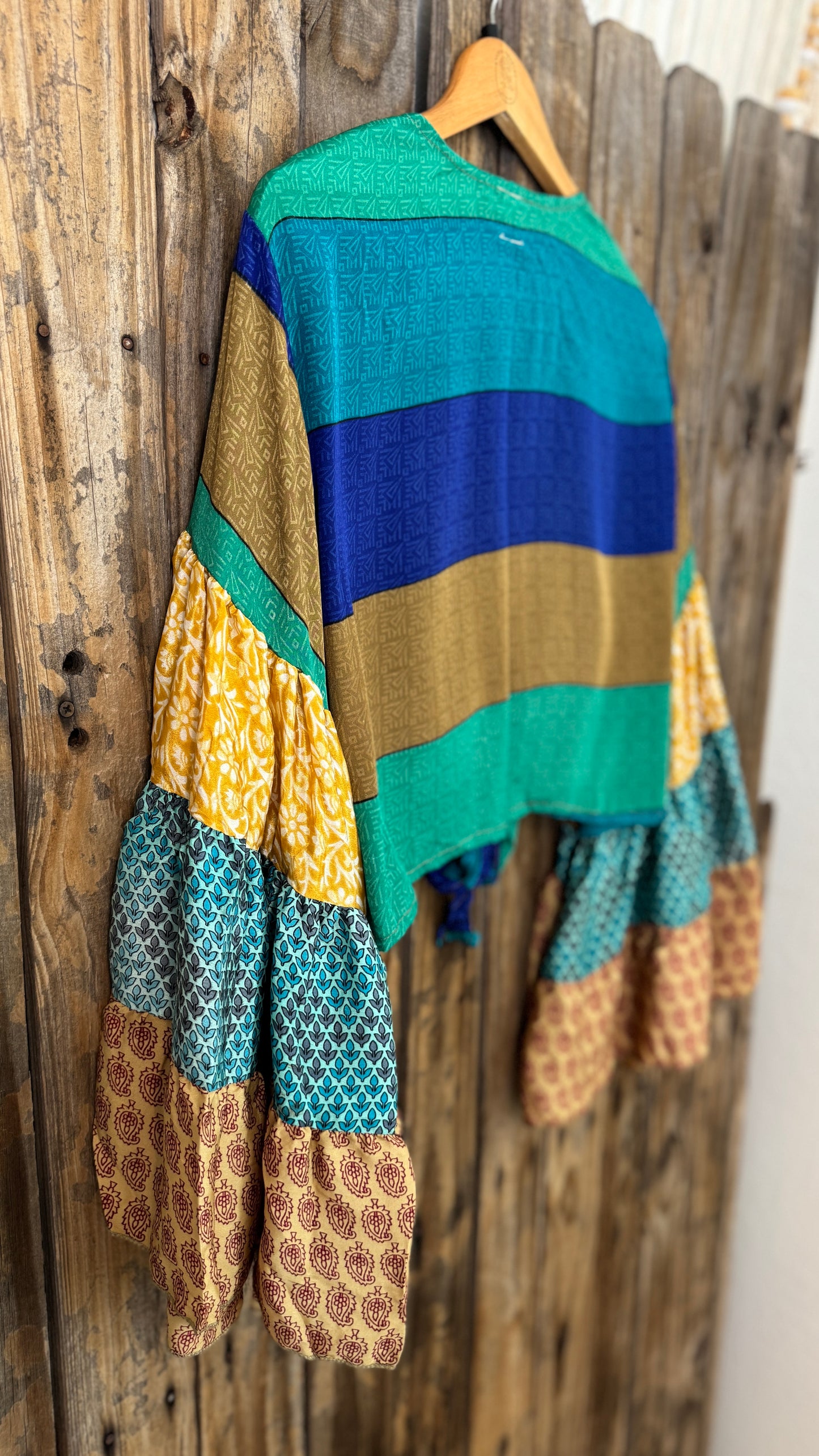 Thunderstruck ⚡ Silk Wrap Tie Top 011