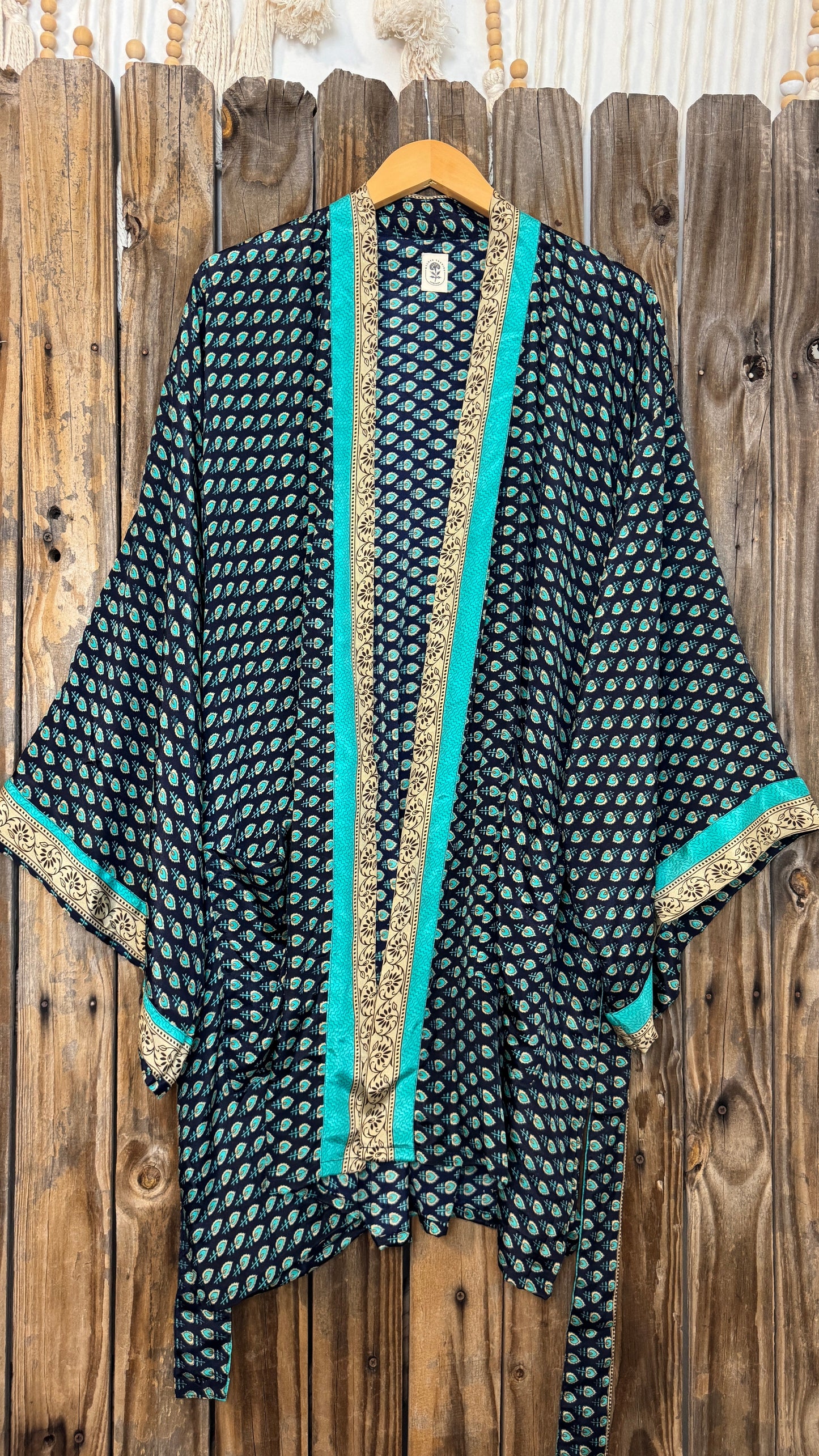 Creosote Sari Silk Kimono 016