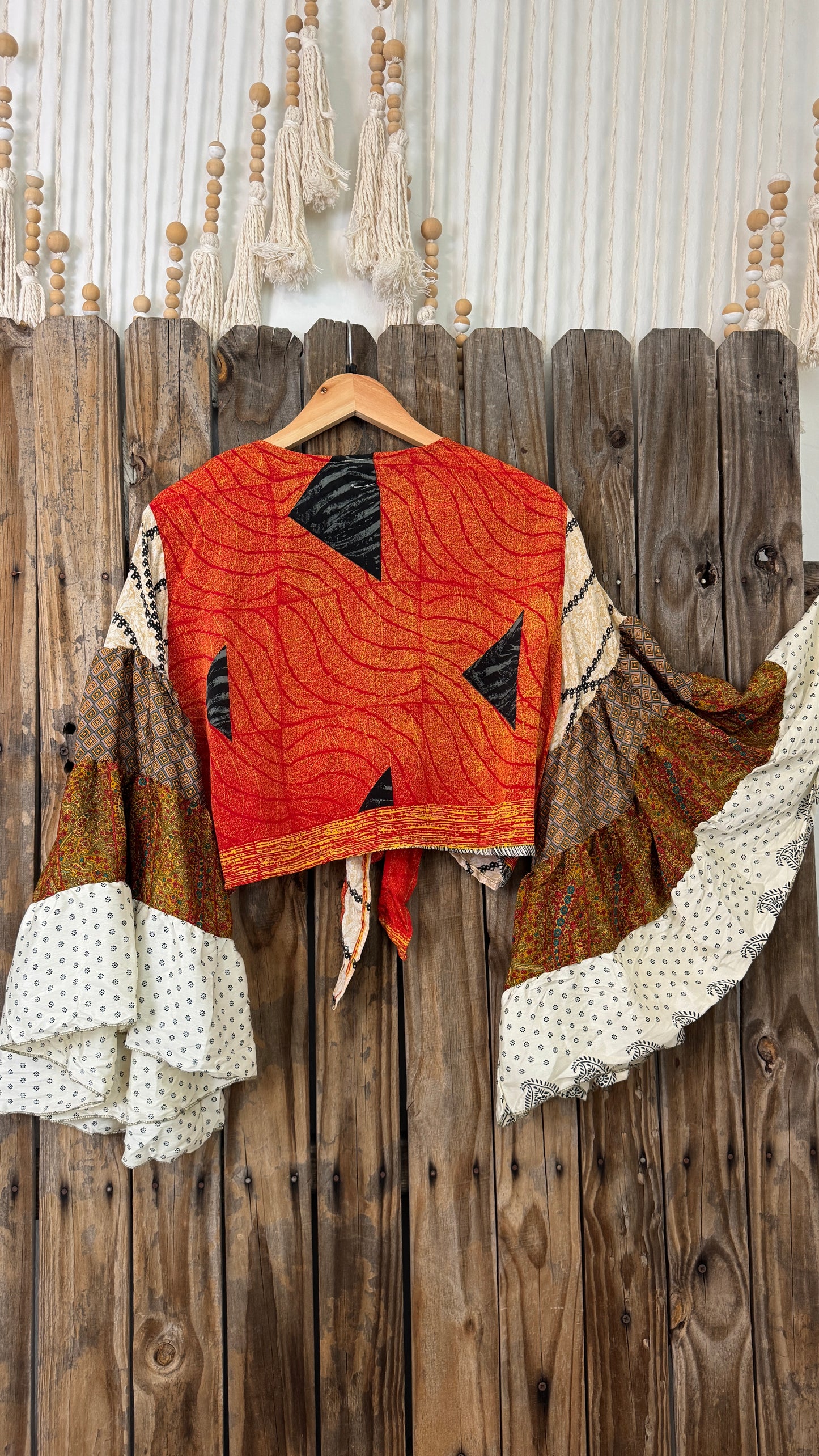 Thunderstruck ⚡ Silk Wrap Tie Top 004