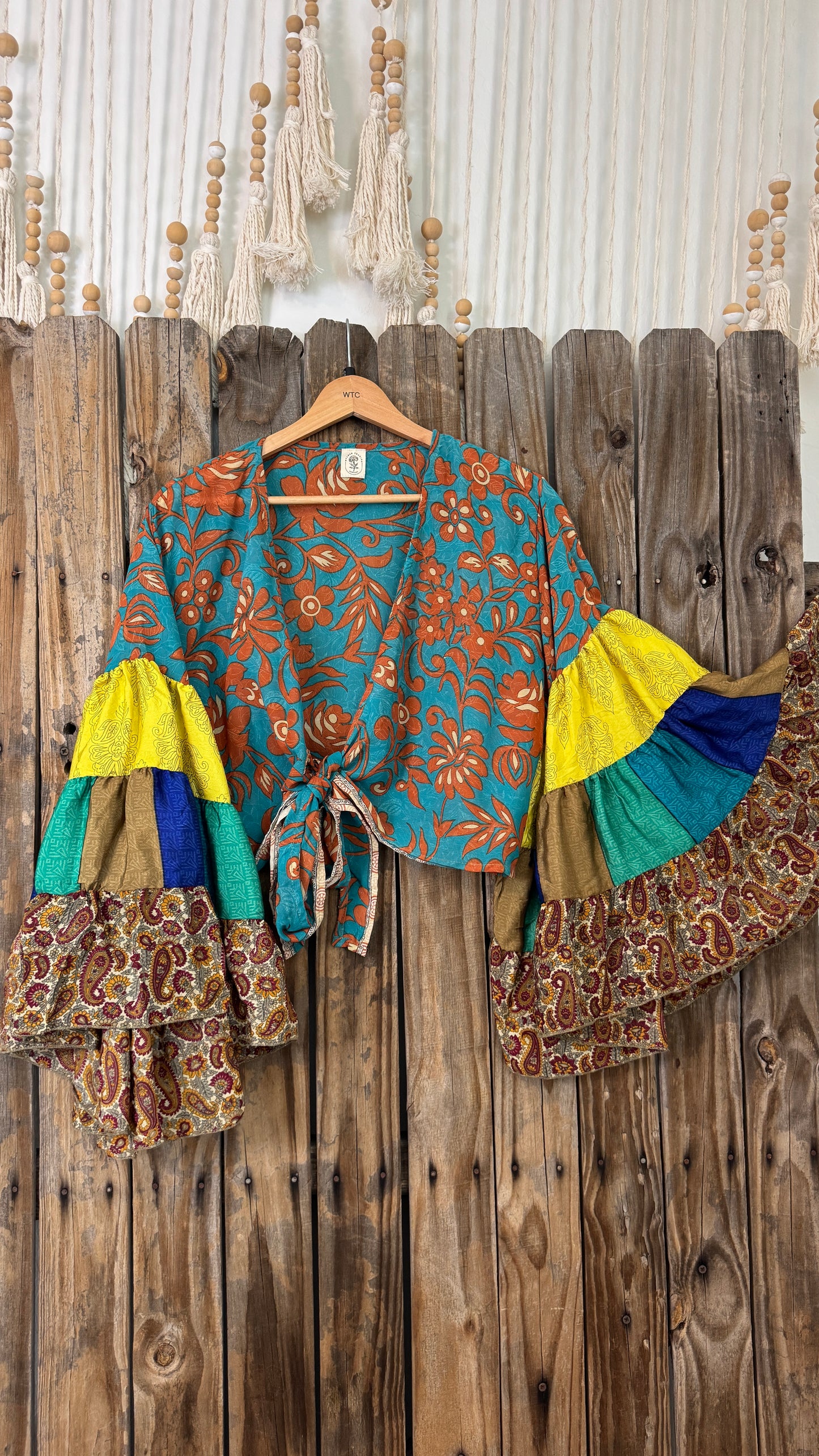 Thunderstruck ⚡ Silk Wrap Tie Top 012