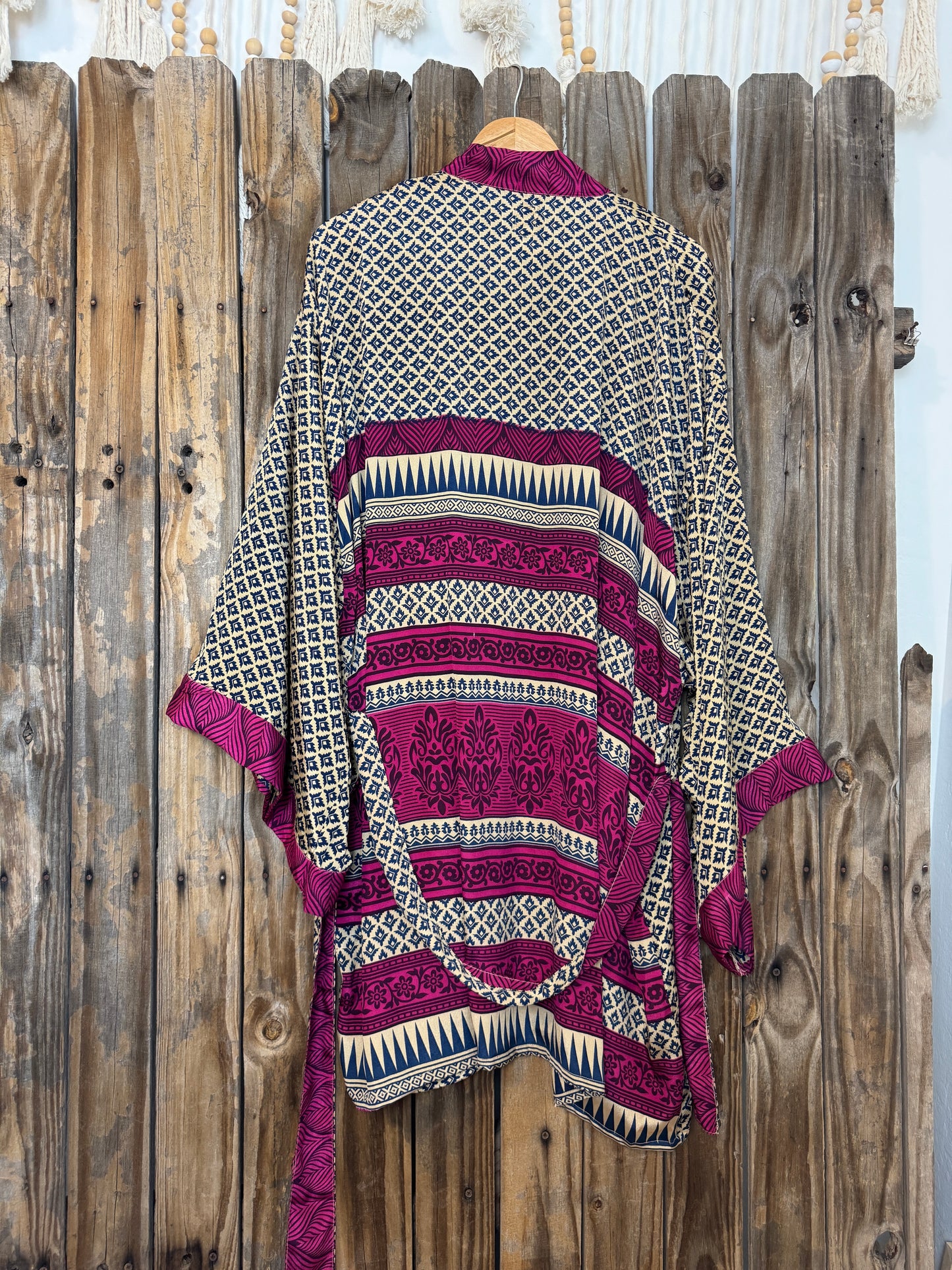 Creosote Sari Silk Kimono 020