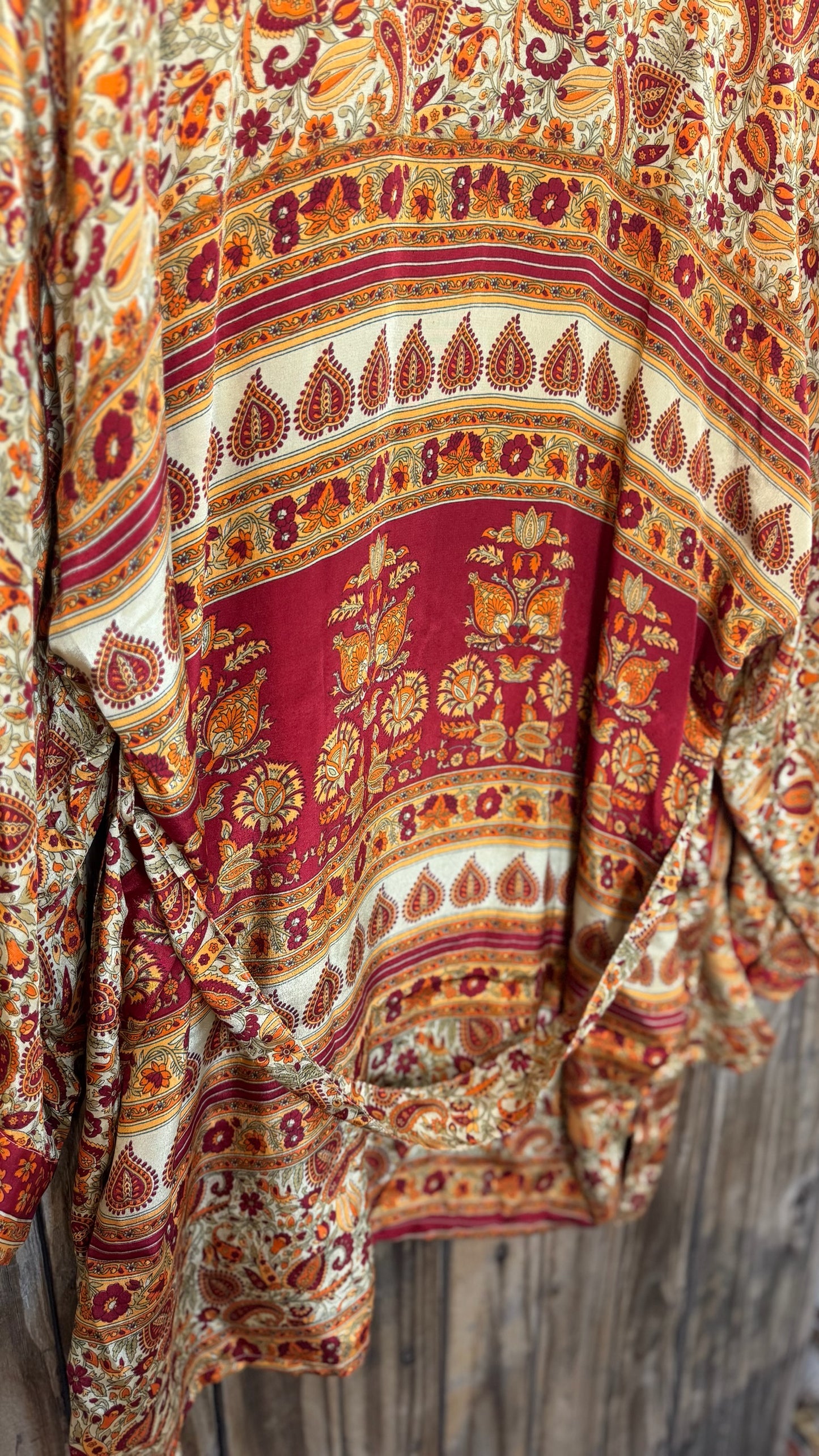 Creosote Sari Silk Kimono 003