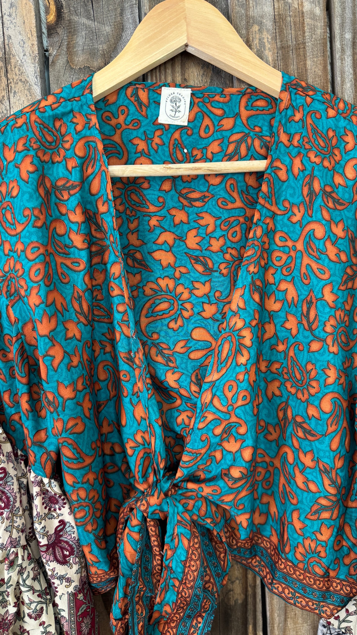 Thunderstruck ⚡ Silk Wrap Tie Top 013