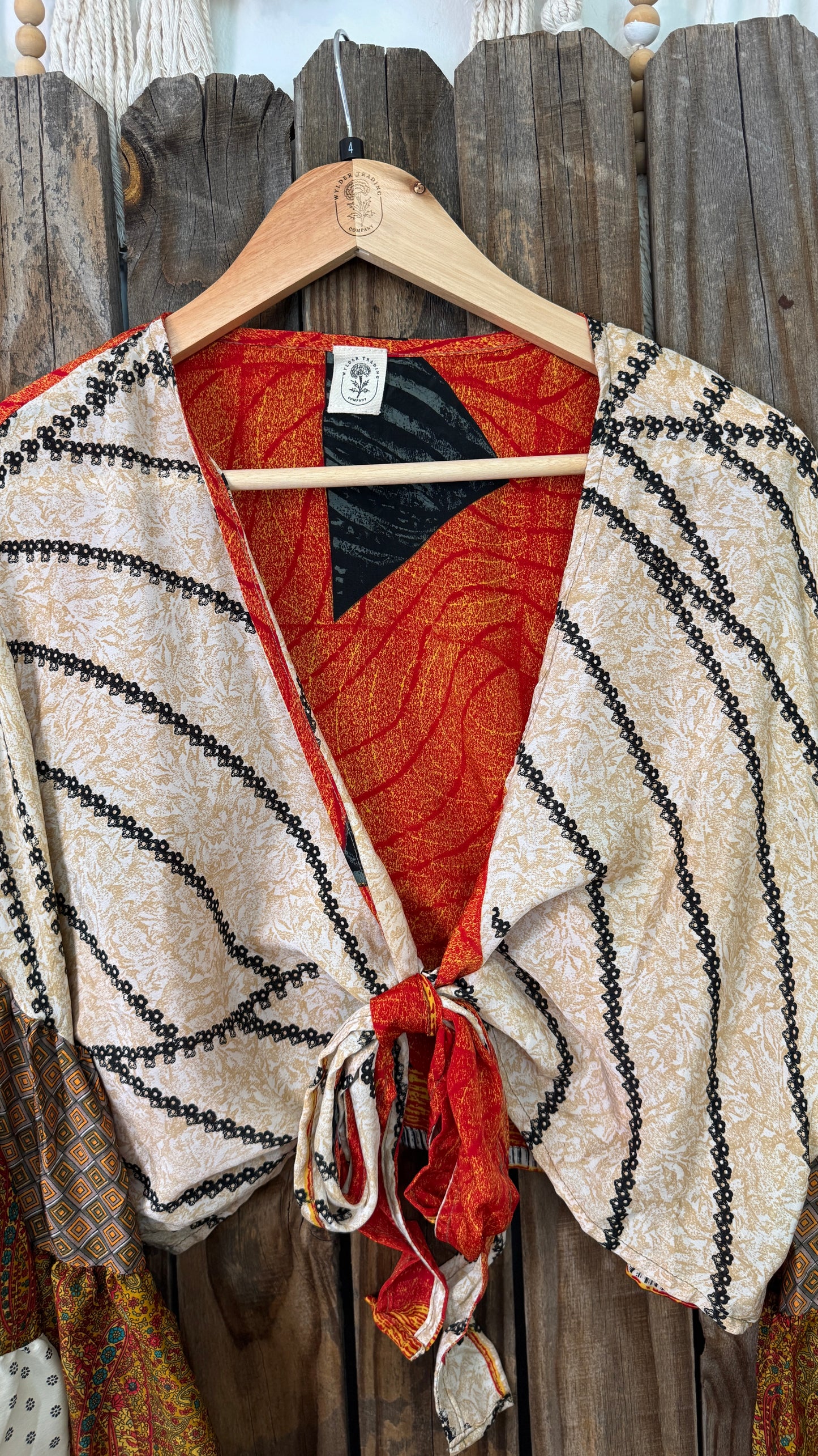 Thunderstruck ⚡ Silk Wrap Tie Top 004