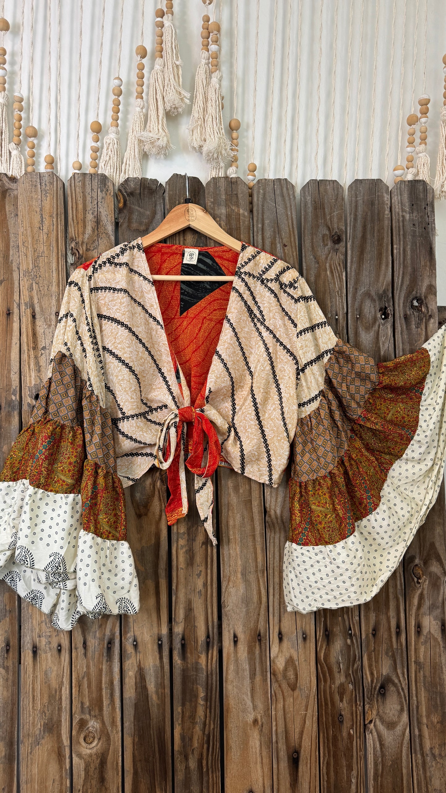 Thunderstruck ⚡ Silk Wrap Tie Top 004