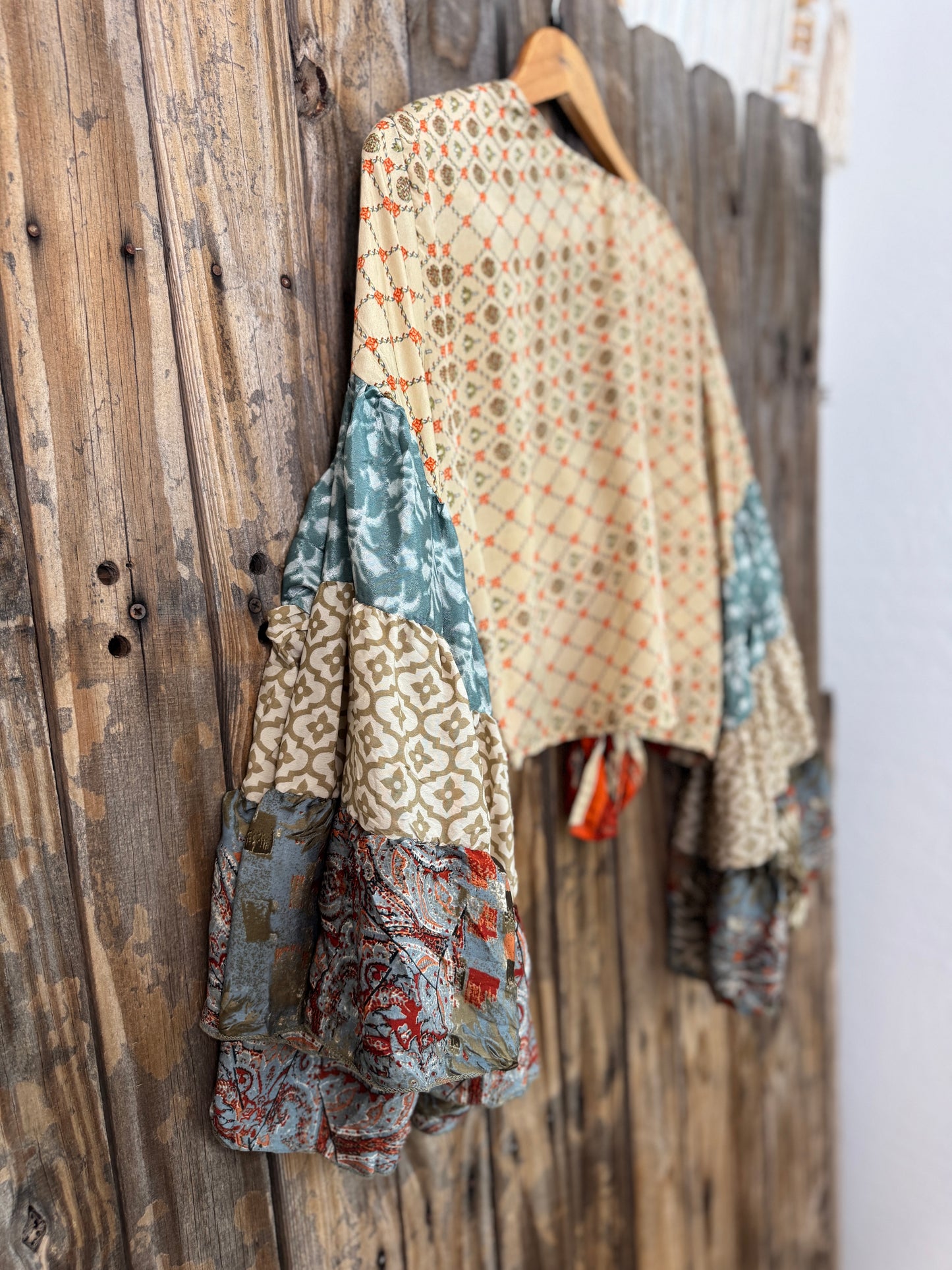 Thunderstruck ⚡ Silk Wrap Tie Top 006