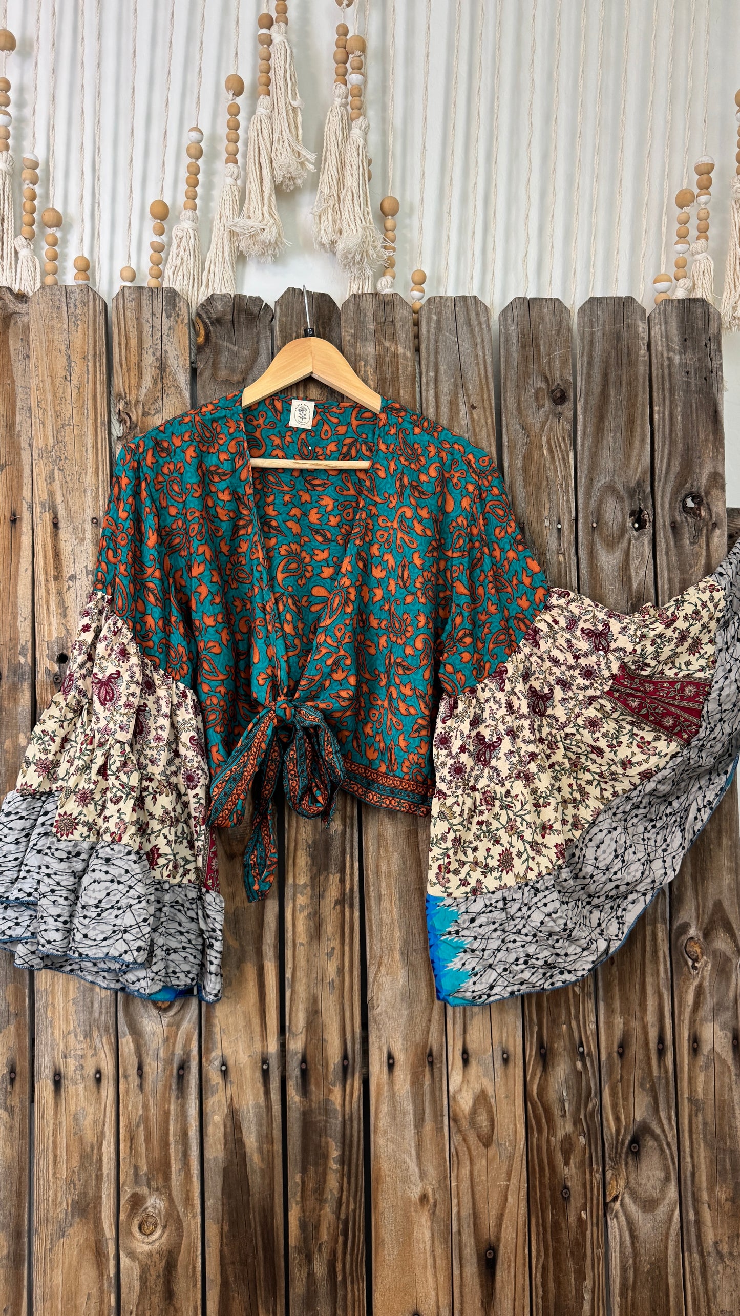 Thunderstruck ⚡ Silk Wrap Tie Top 013