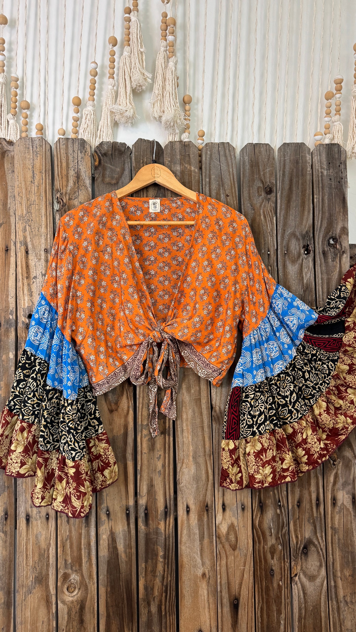 Thunderstruck ⚡ Silk Wrap Tie Top 005