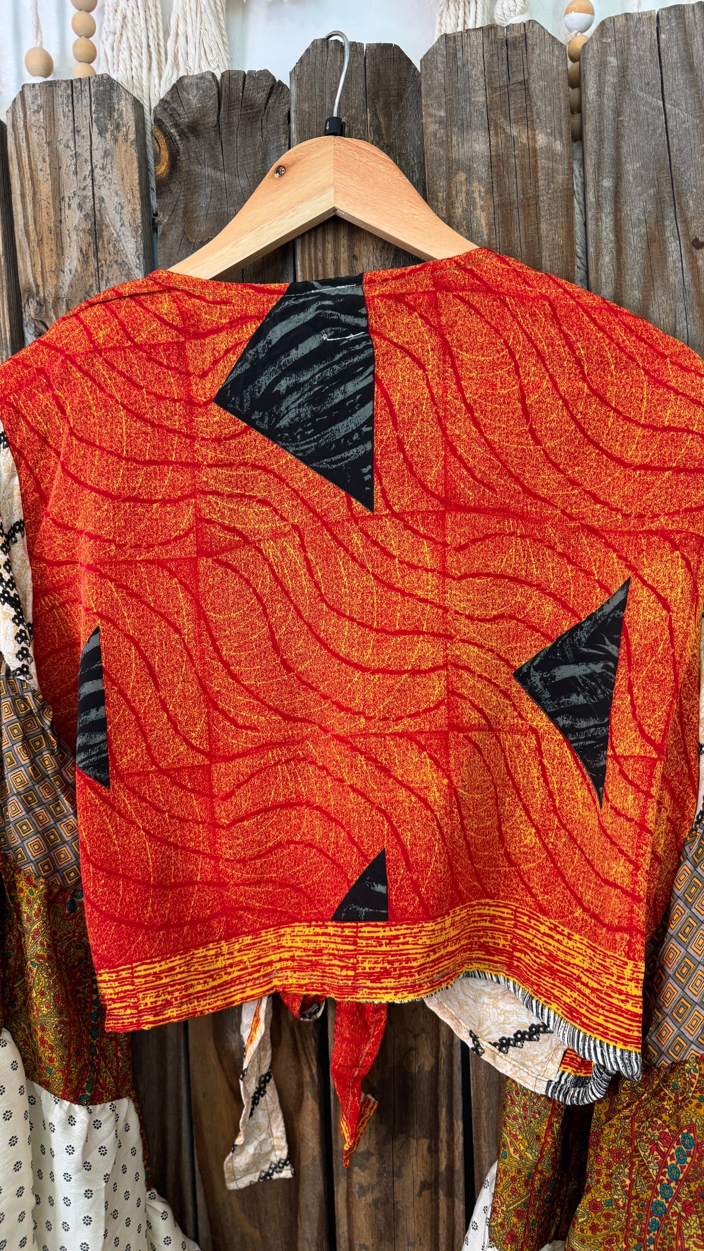 Thunderstruck ⚡ Silk Wrap Tie Top 004