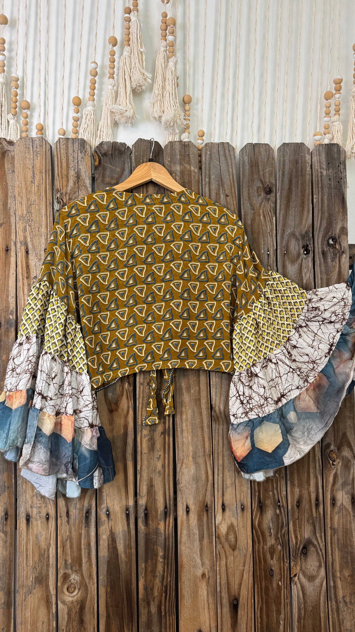 Thunderstruck ⚡ Silk Wrap Tie Top 009