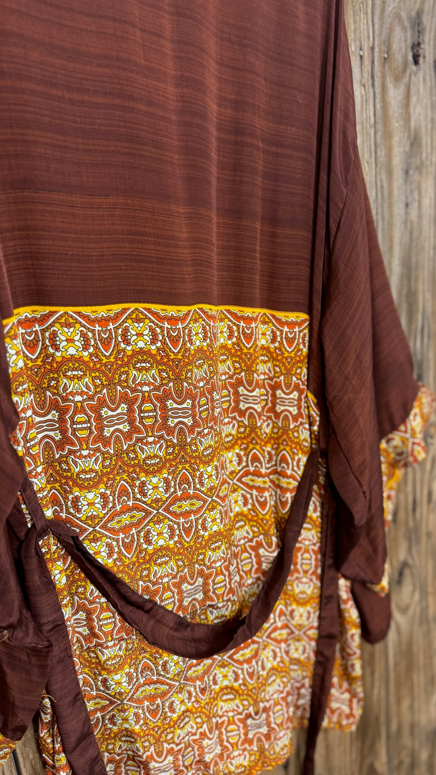 Creosote Sari Silk Kimono 004