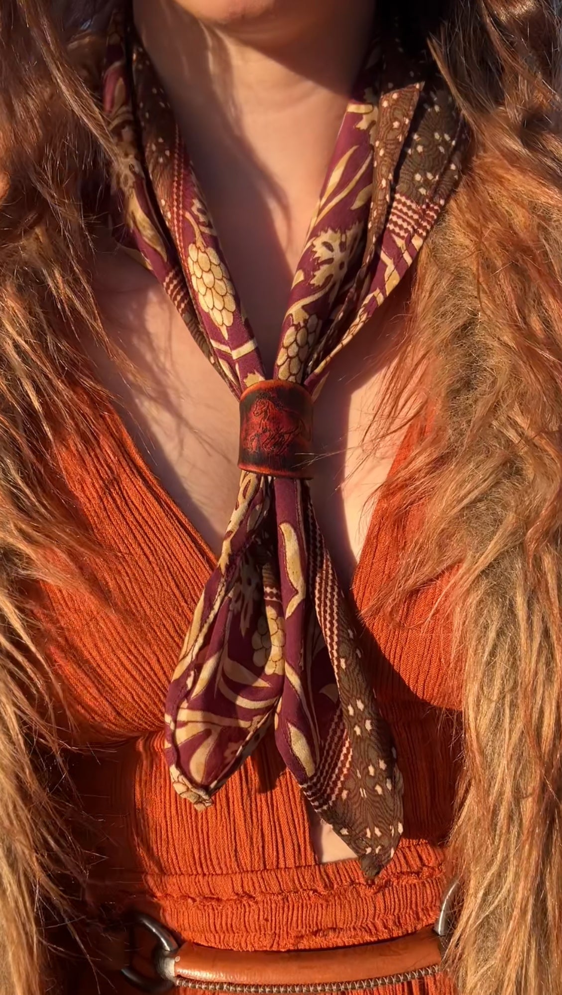 Leather Handcrafted Bolo Slide - Wild Horse