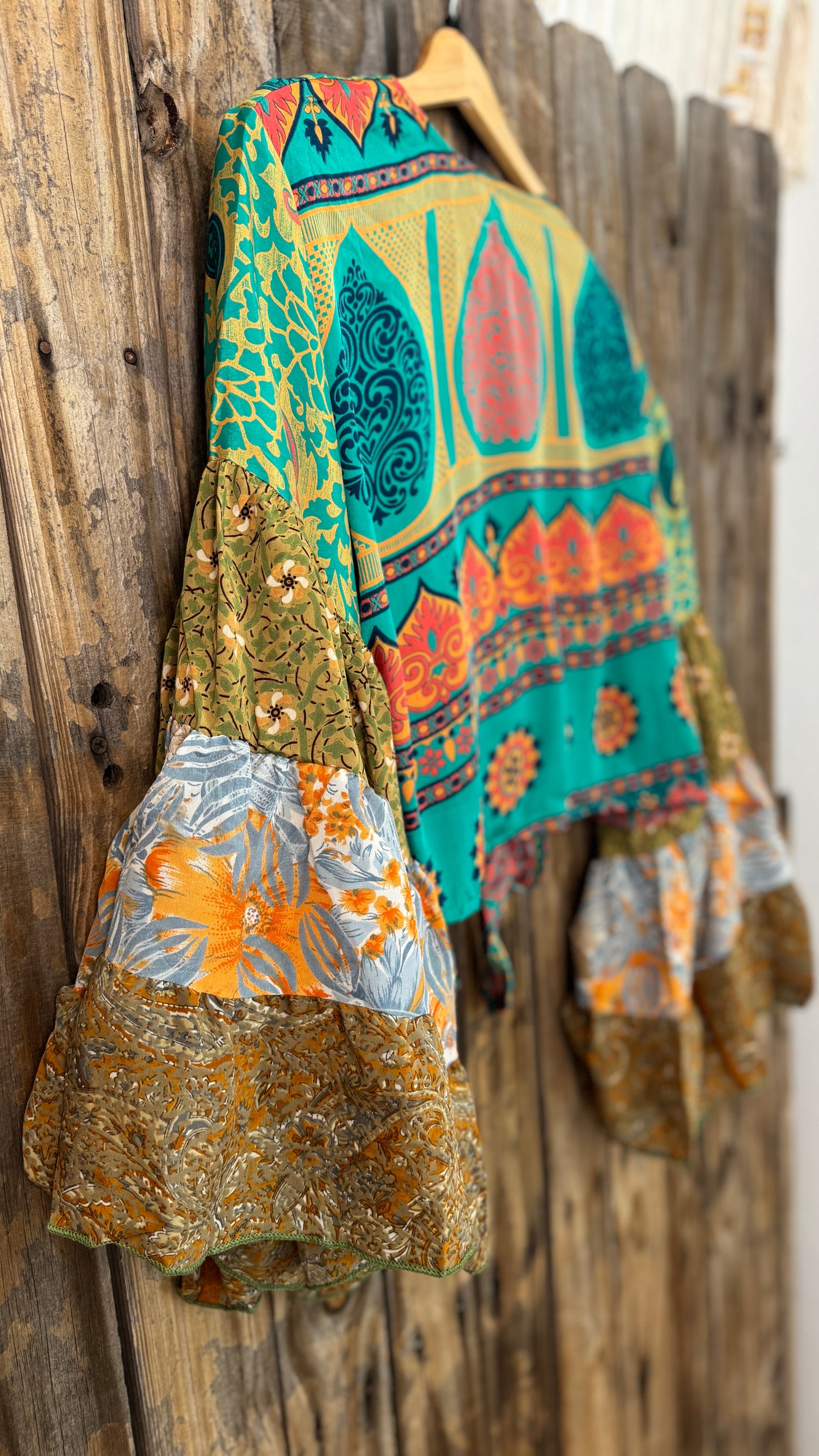 Thunderstruck ⚡ Silk Wrap Tie Top 010