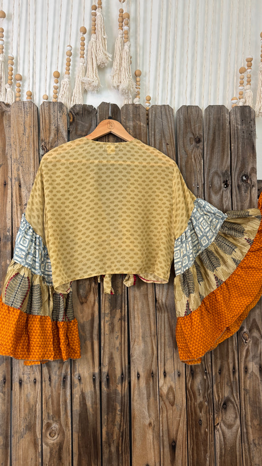 Thunderstruck ⚡ Silk Wrap Tie Top 007