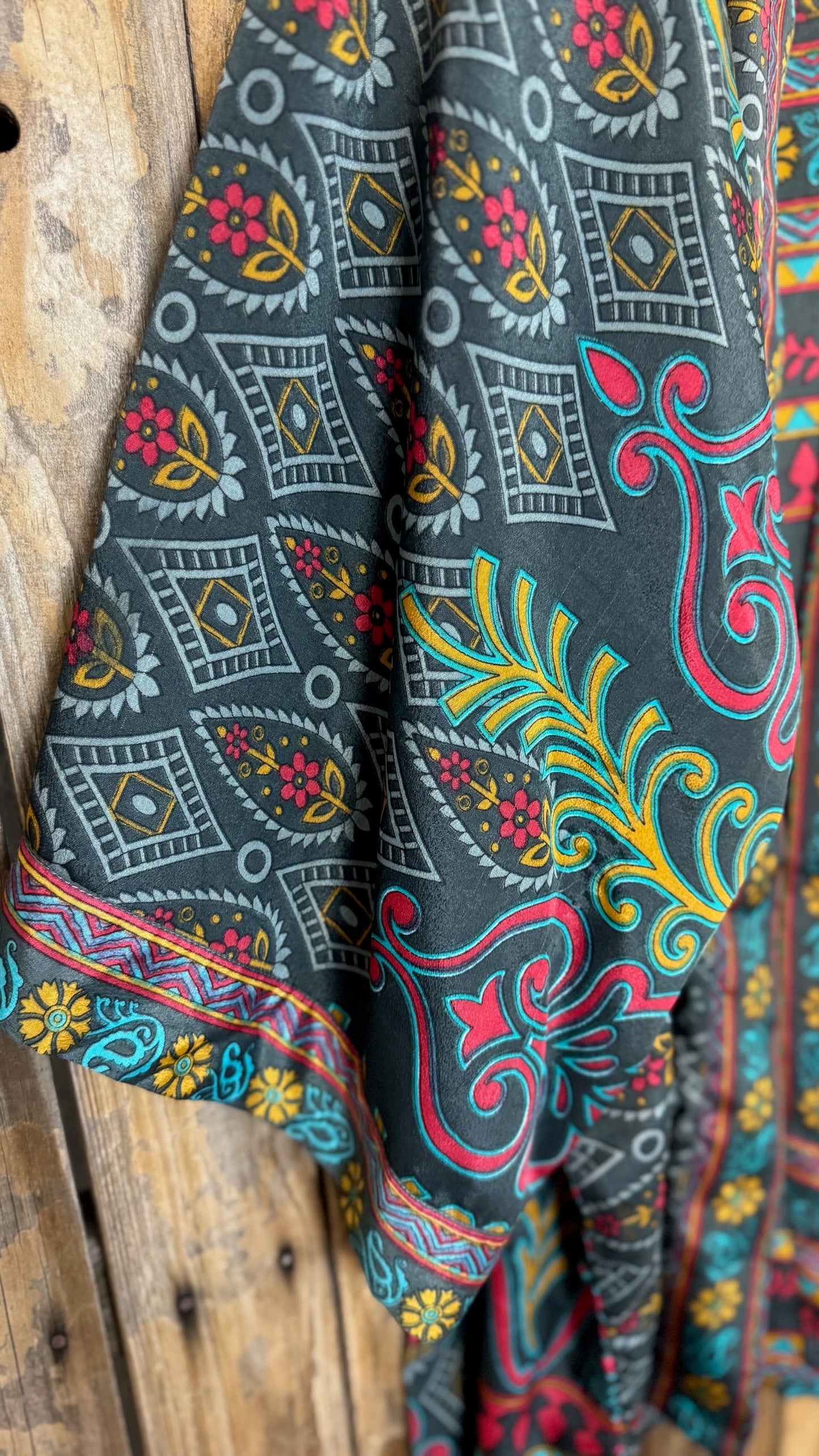 Creosote Sari Silk Kimono 014