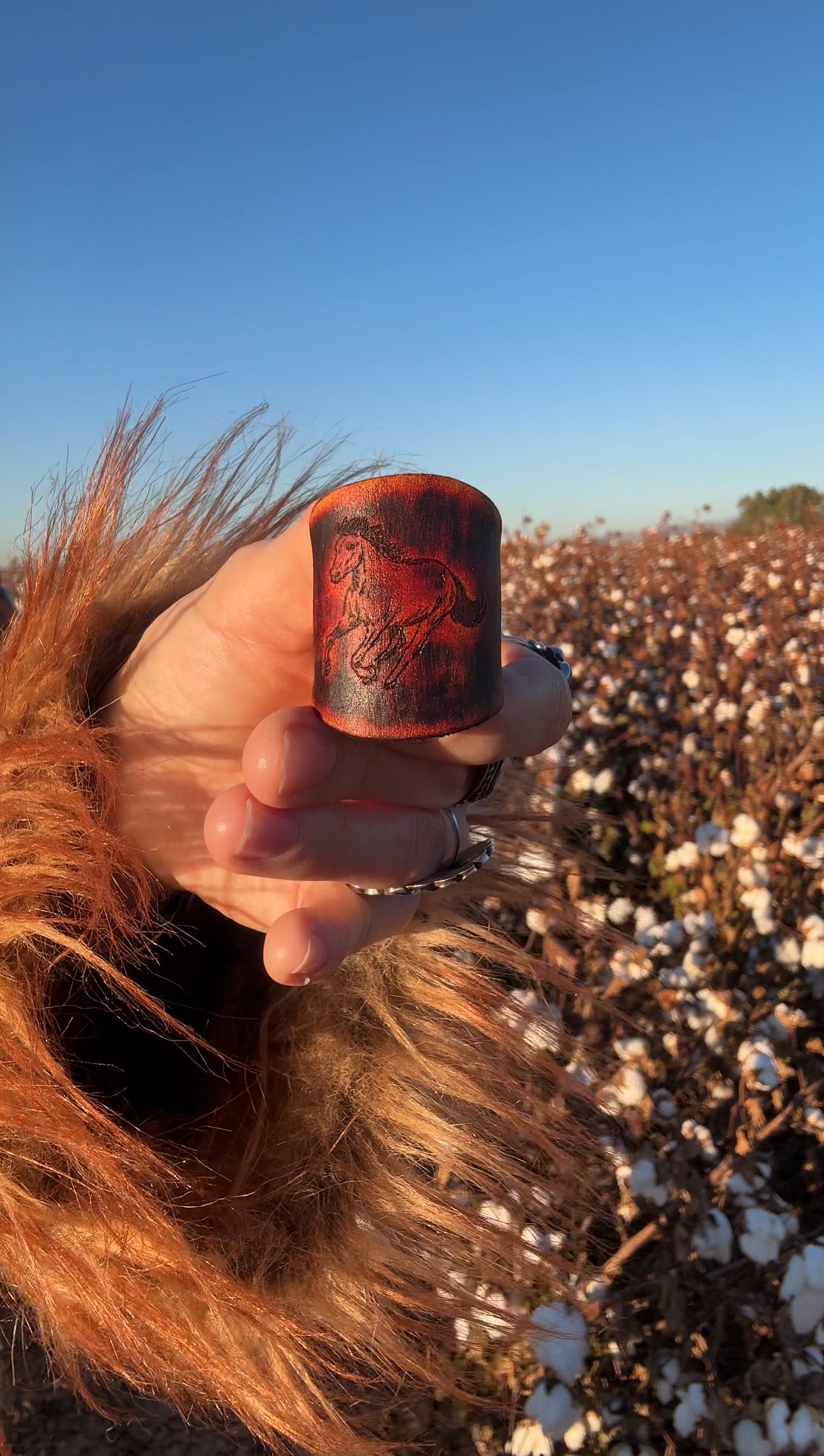 Leather Handcrafted Bolo Slide - Wild Horse