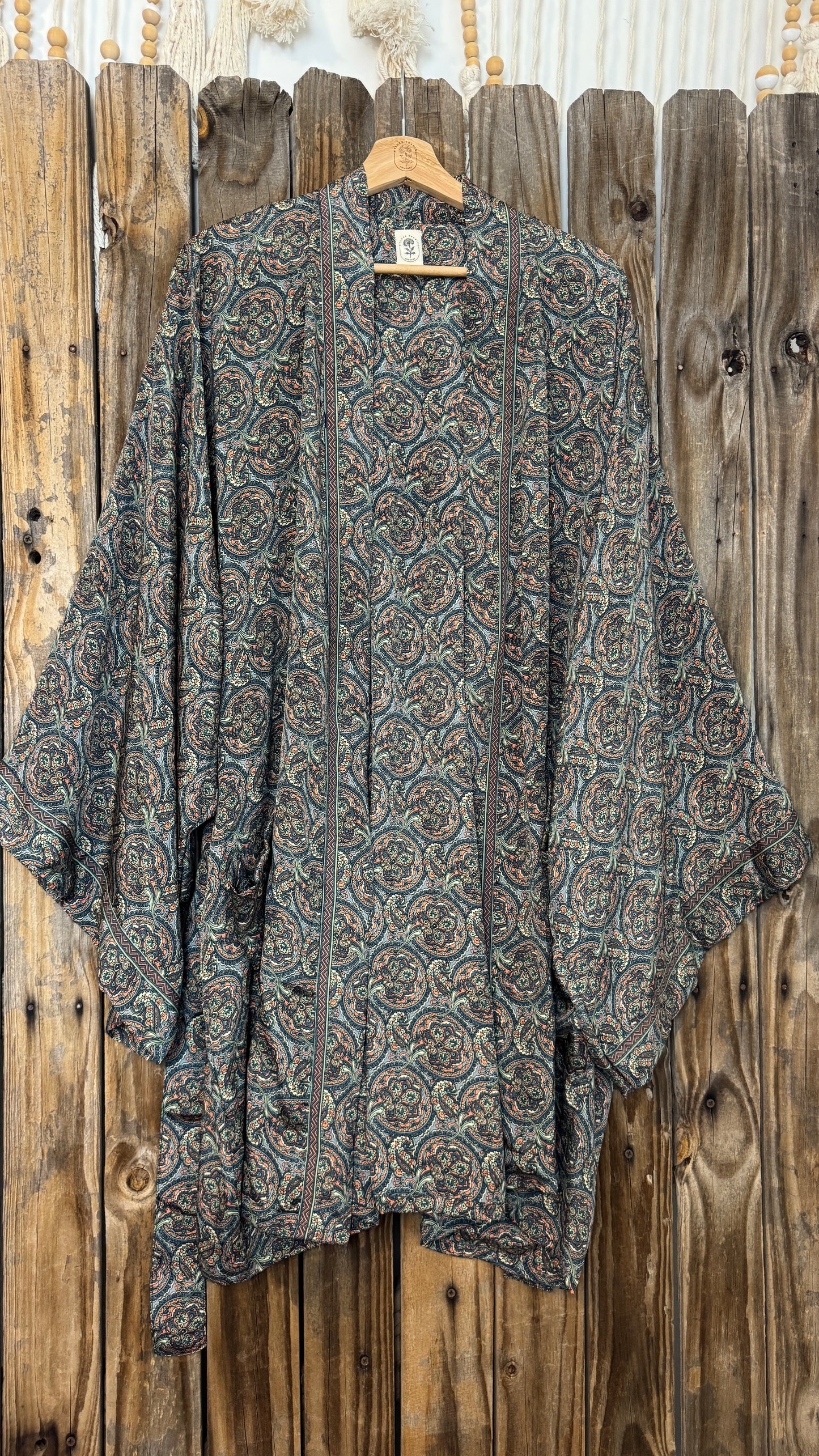 Creosote Sari Silk Kimono 013