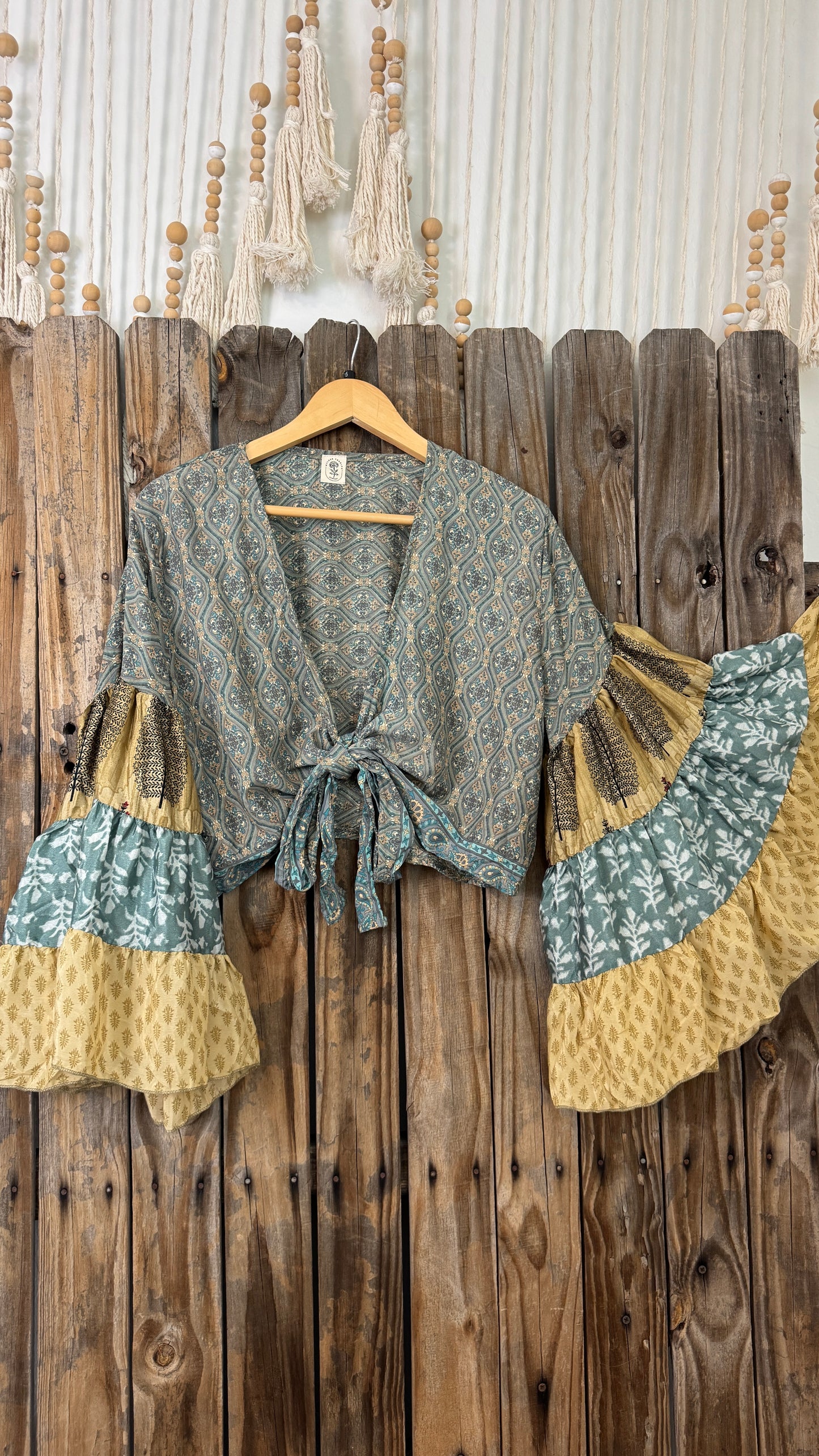 Thunderstruck ⚡ Silk Wrap Tie Top 015